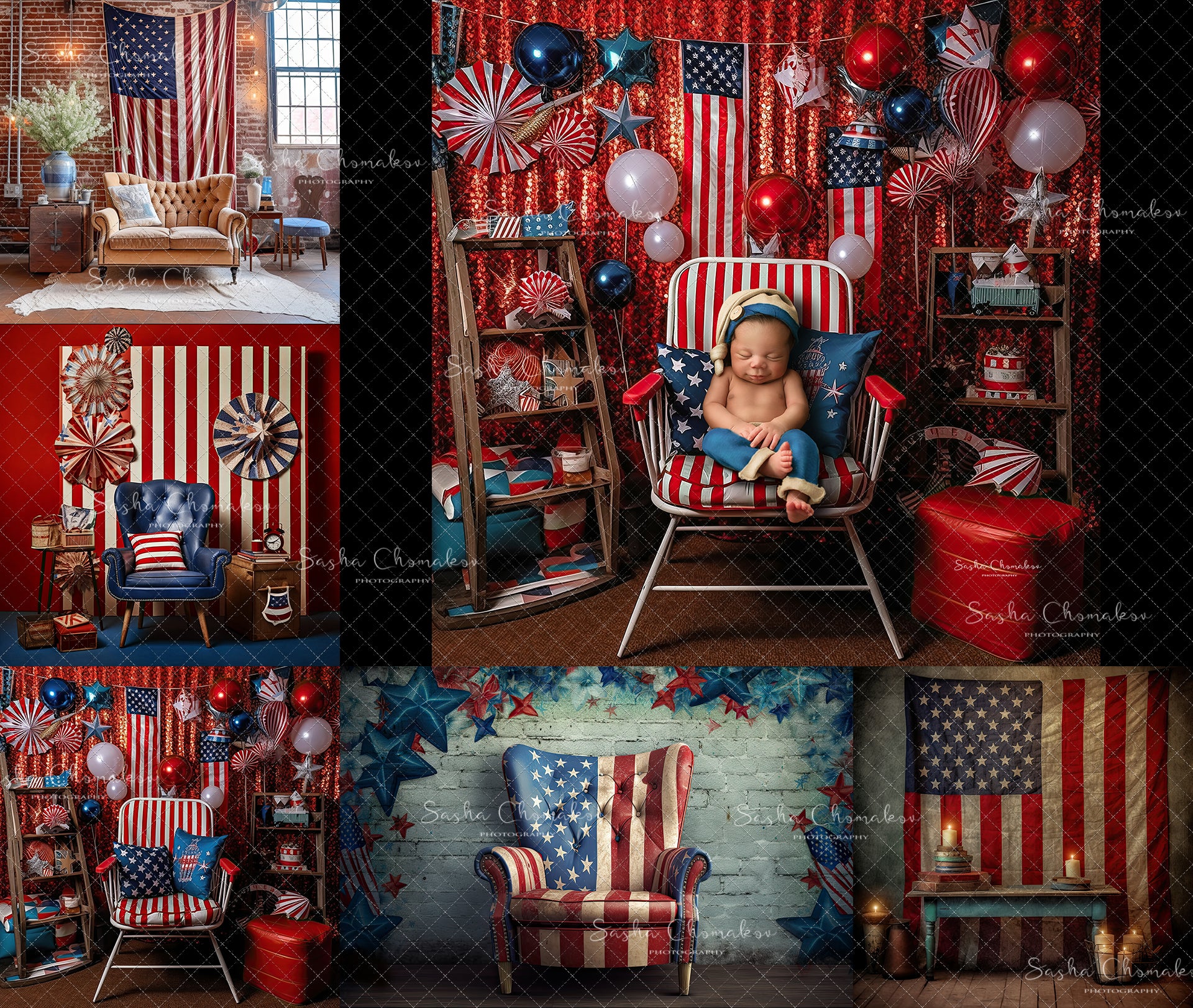 Digital backgrounds Independence day patriotic Ai generated