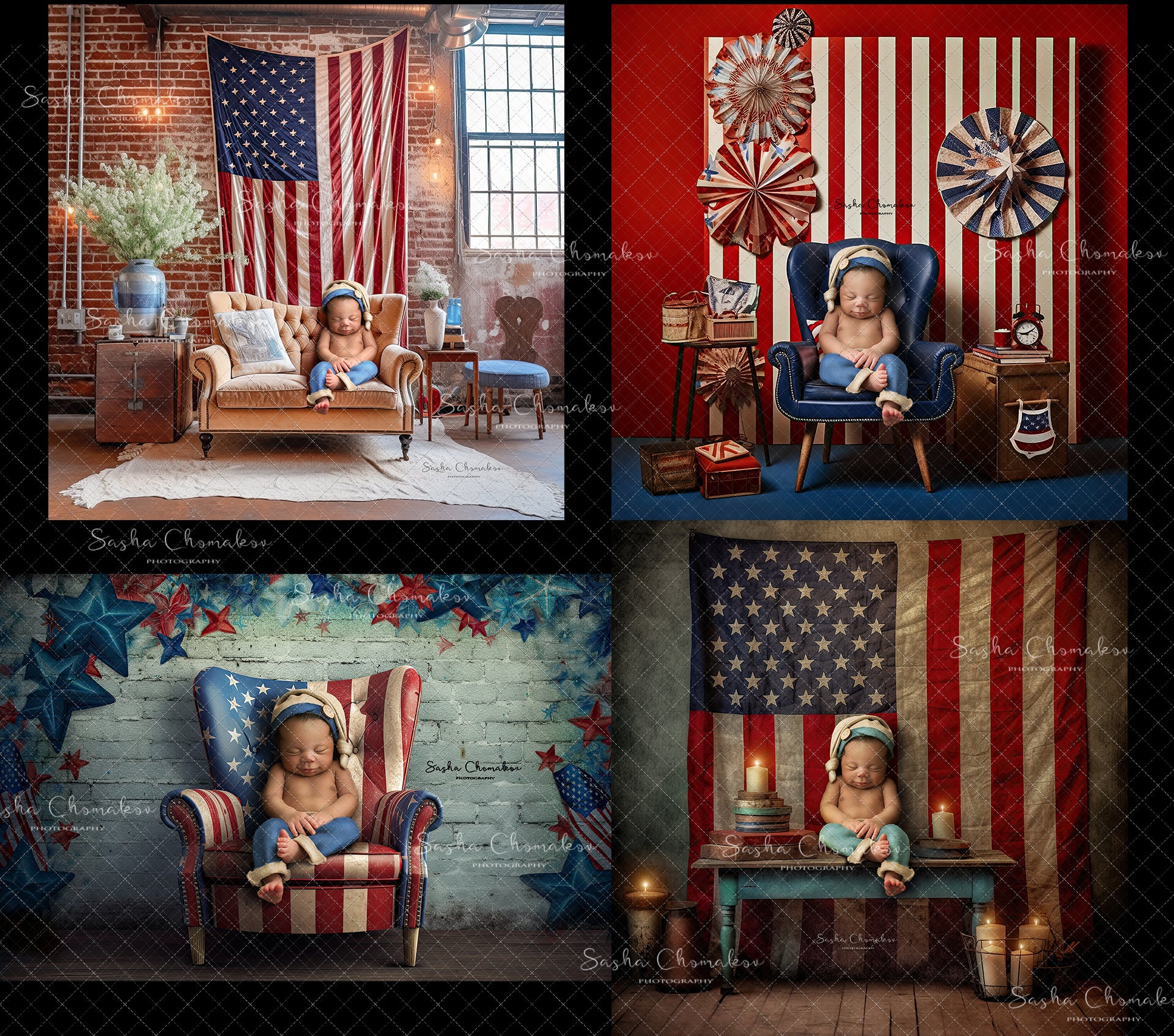 Digital backgrounds Independence day patriotic Ai generated
