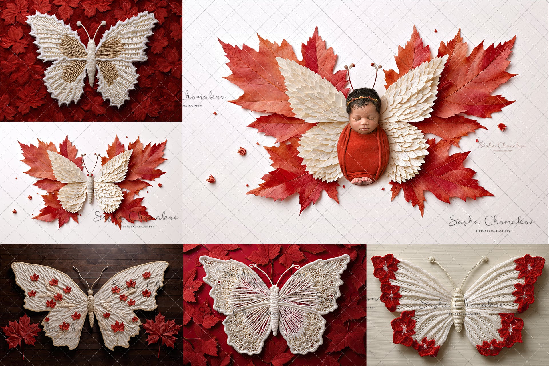 Digital backgrounds Canada Independence day patriotic butterflies Ai generated