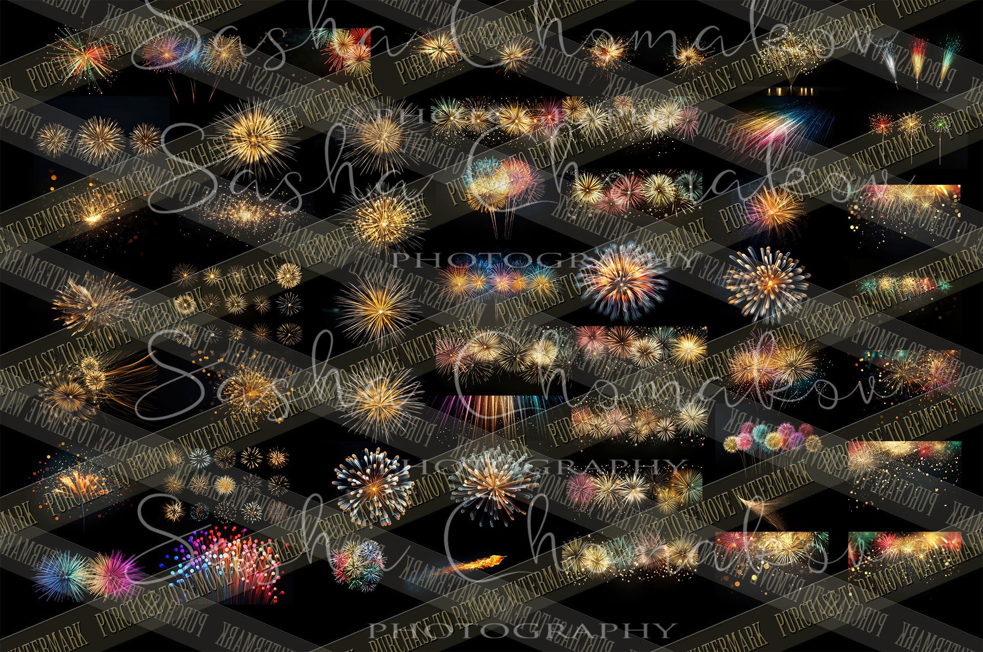 Digital Backdrop fireworks