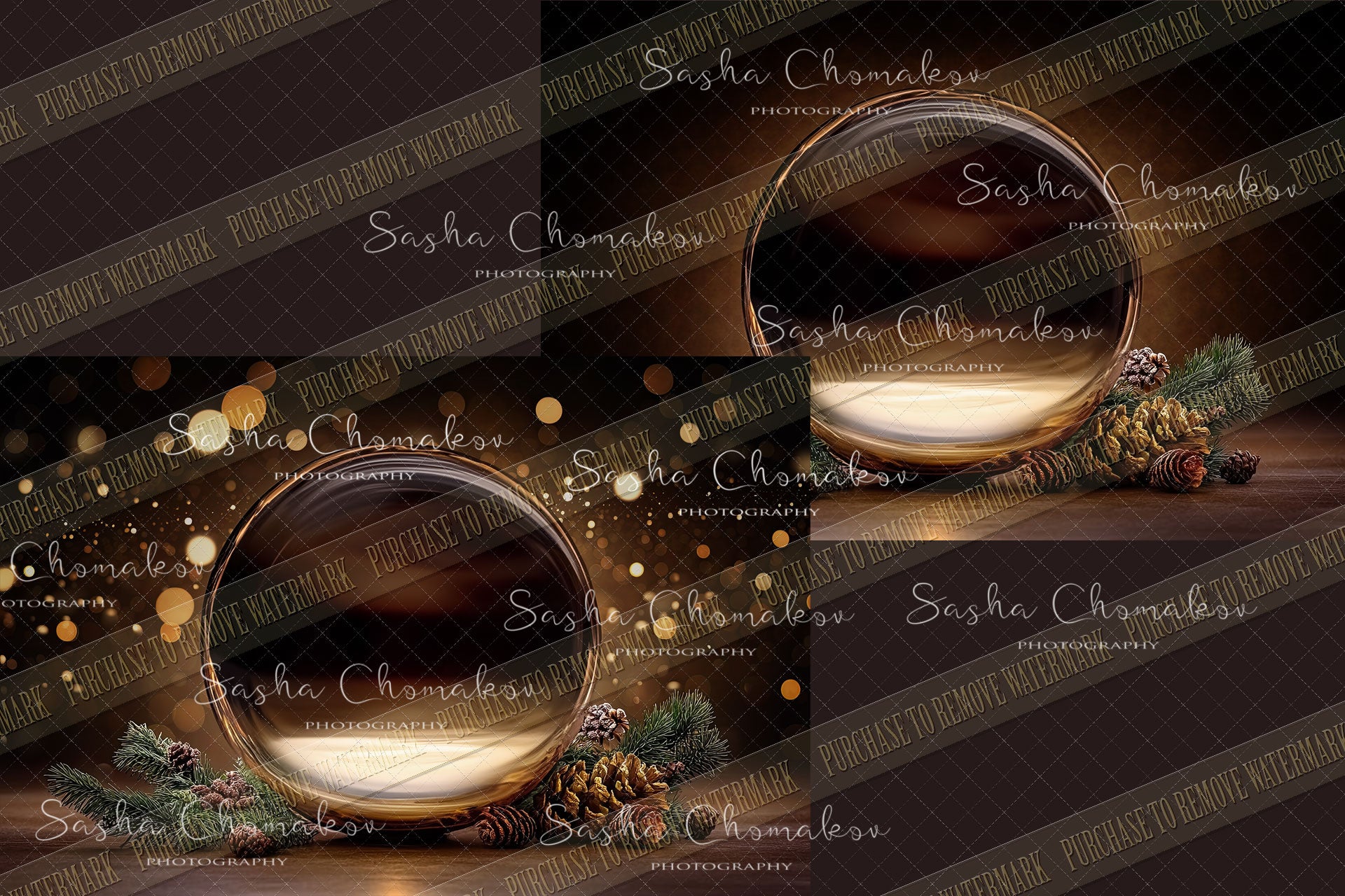 Digital Backdrop Ai generated Christmas globes