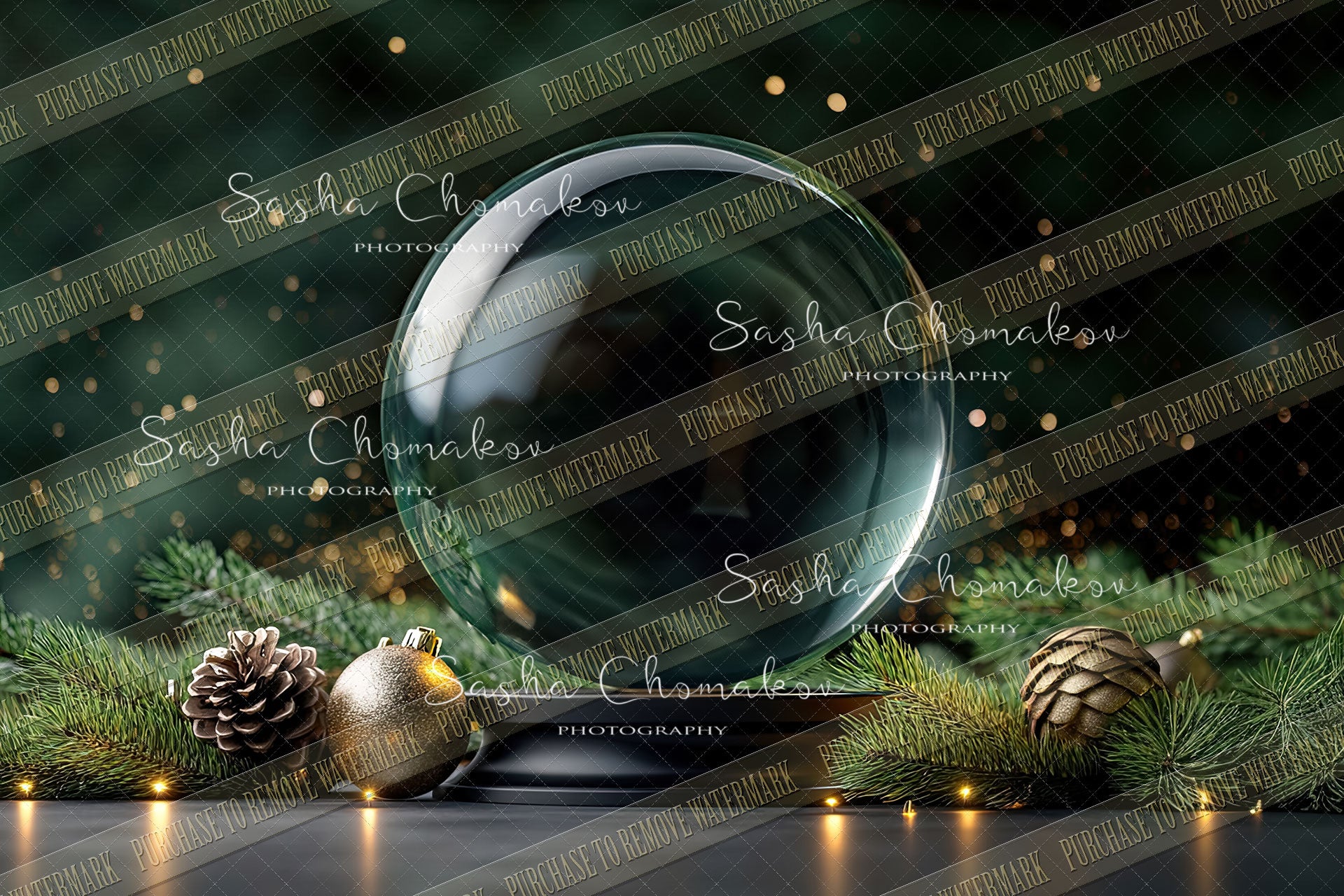 Digital Backdrop Ai generated Christmas globes