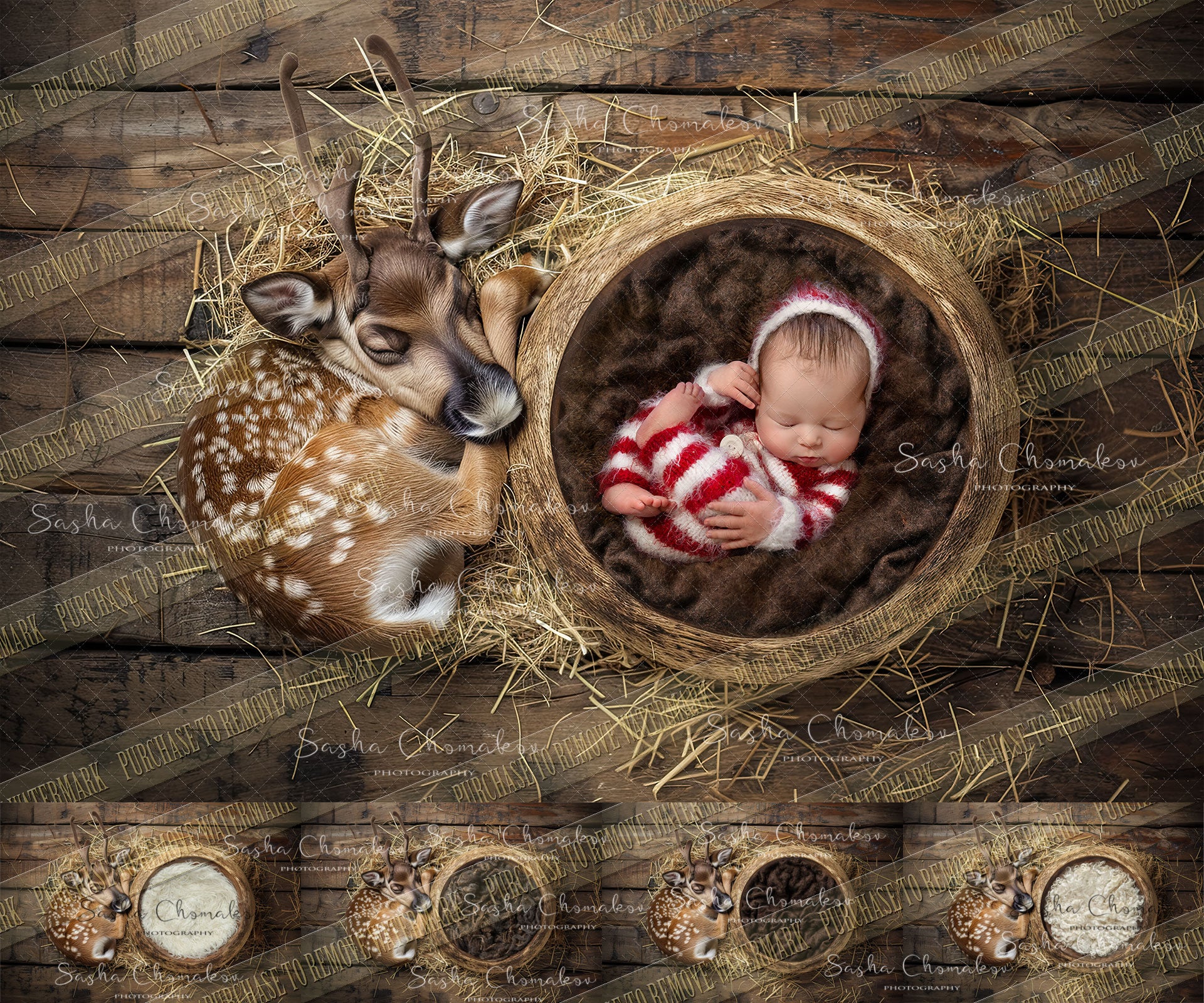 Digital background Ai generated Christmas deer