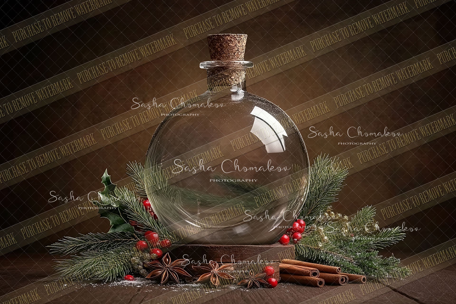 Digital Backdrop Ai generated Christmas globes