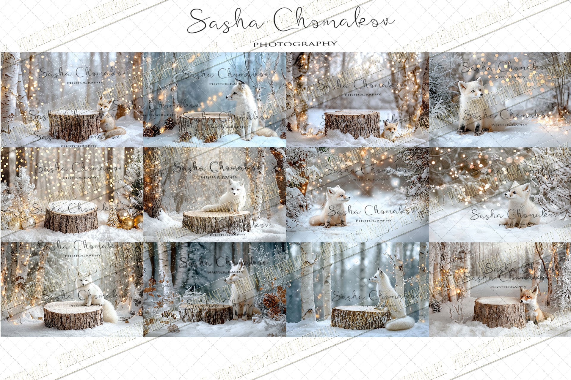 Digital background Ai generated Christmas foxes
