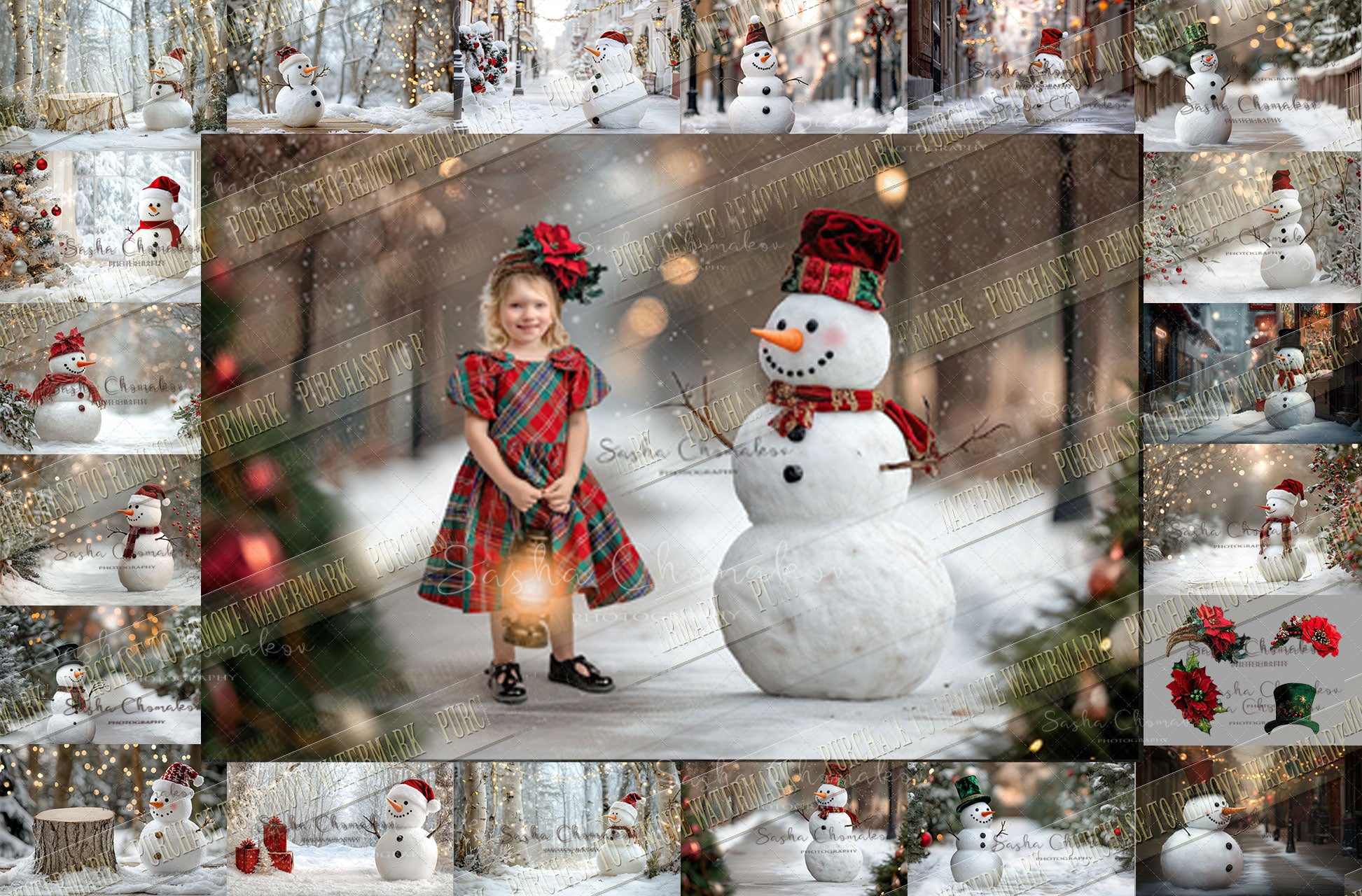 Digital background Ai generated Christmas snowman