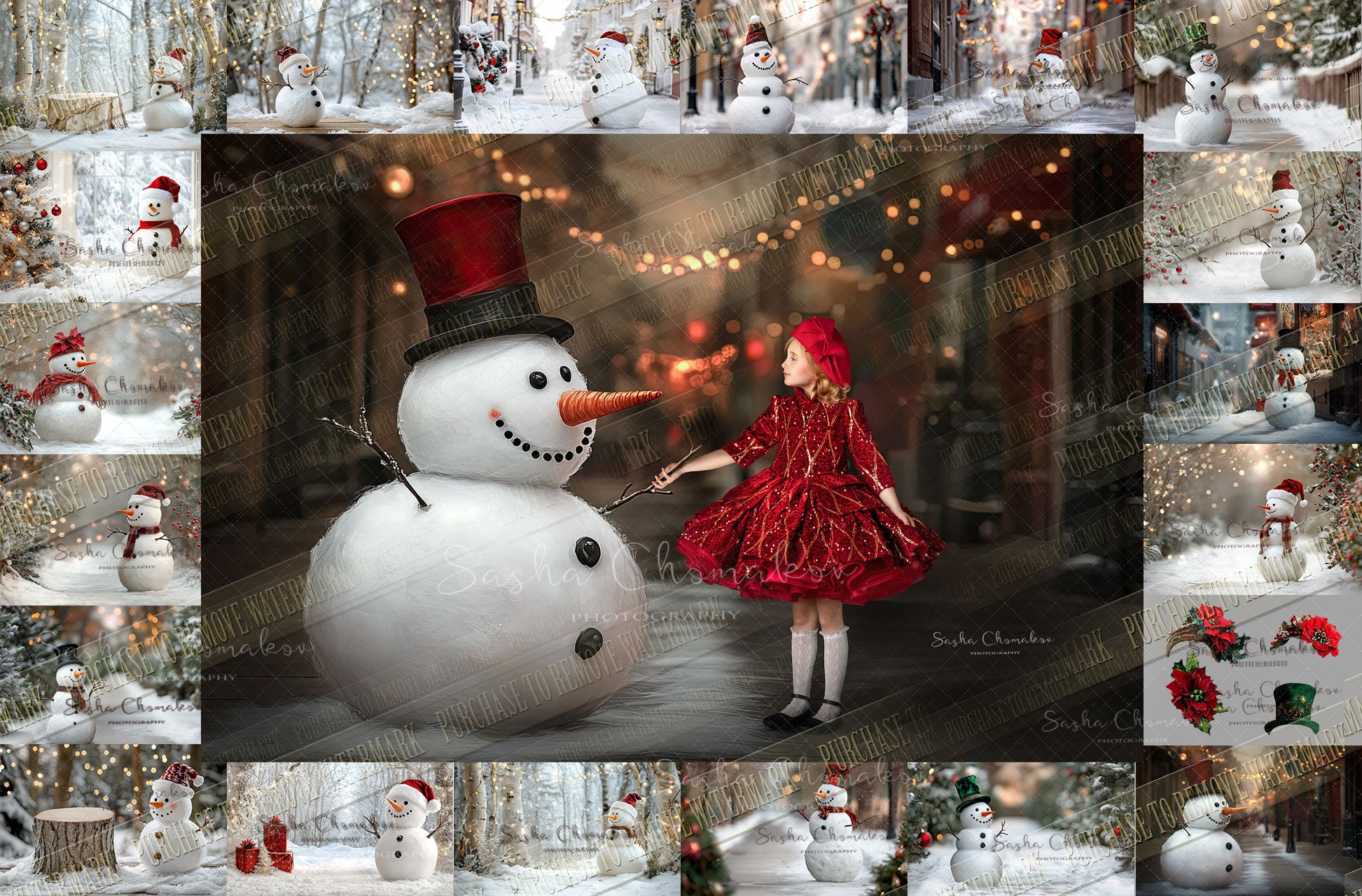 Digital background Ai generated Christmas snowman
