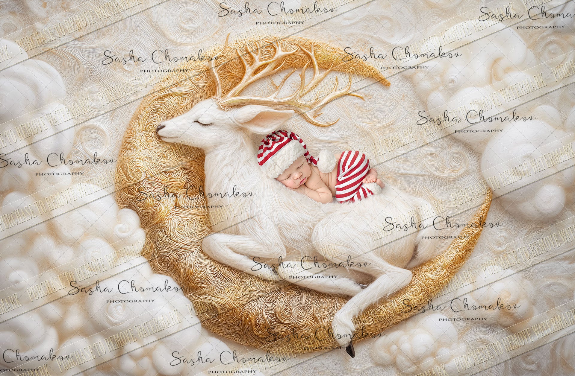 Digital background Ai generated Christmas reindeer