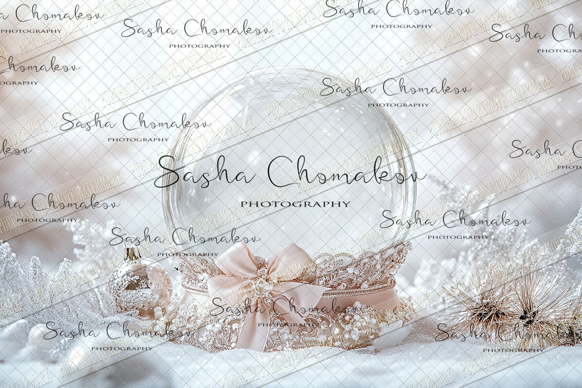 Digital Backdrop Ai generated Christmas globes pink