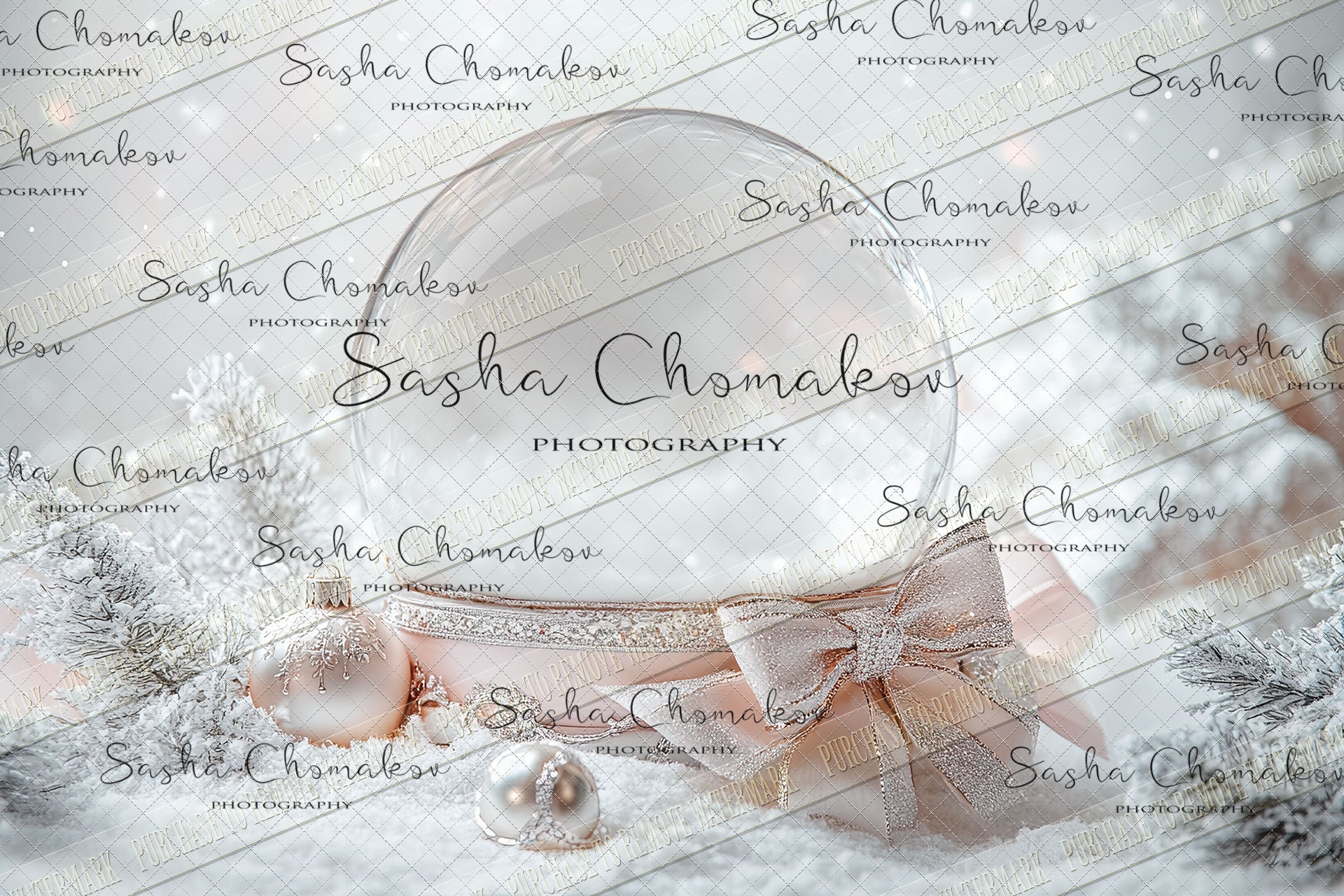 Digital Backdrop Ai generated Christmas globes pink