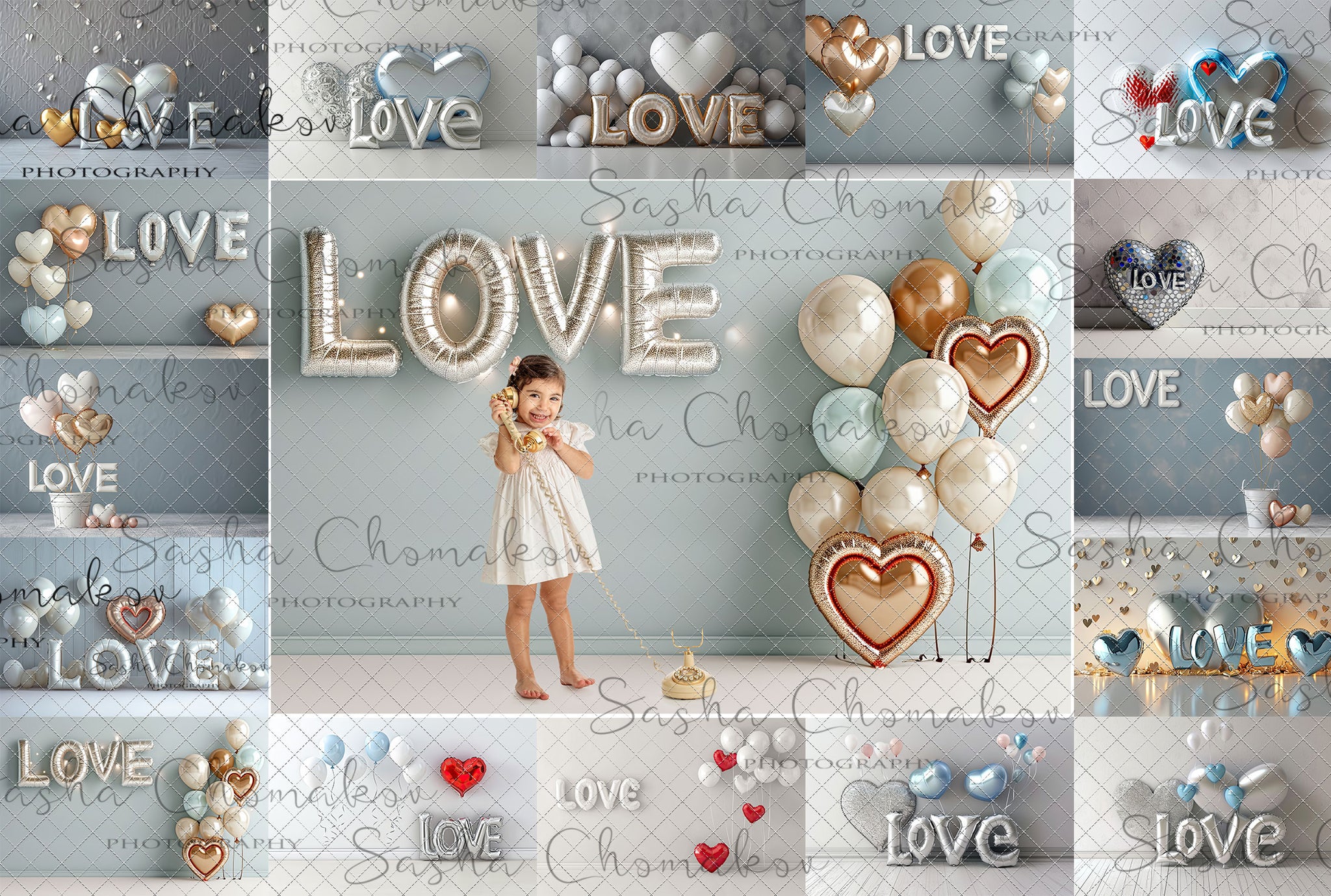 Digital backgrounds Ai generated V-day