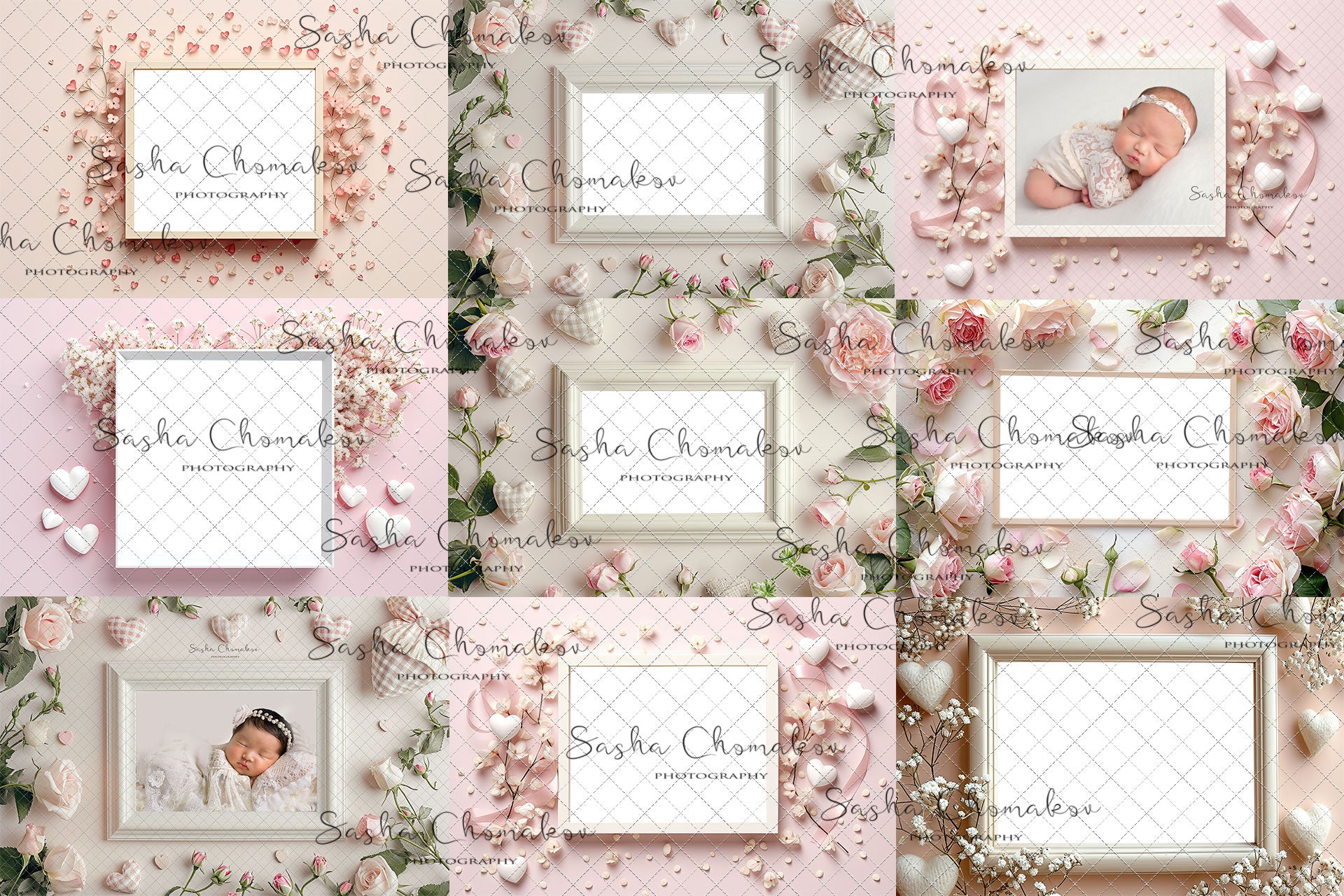 Digital  backgrounds  Ai generated V-day frames