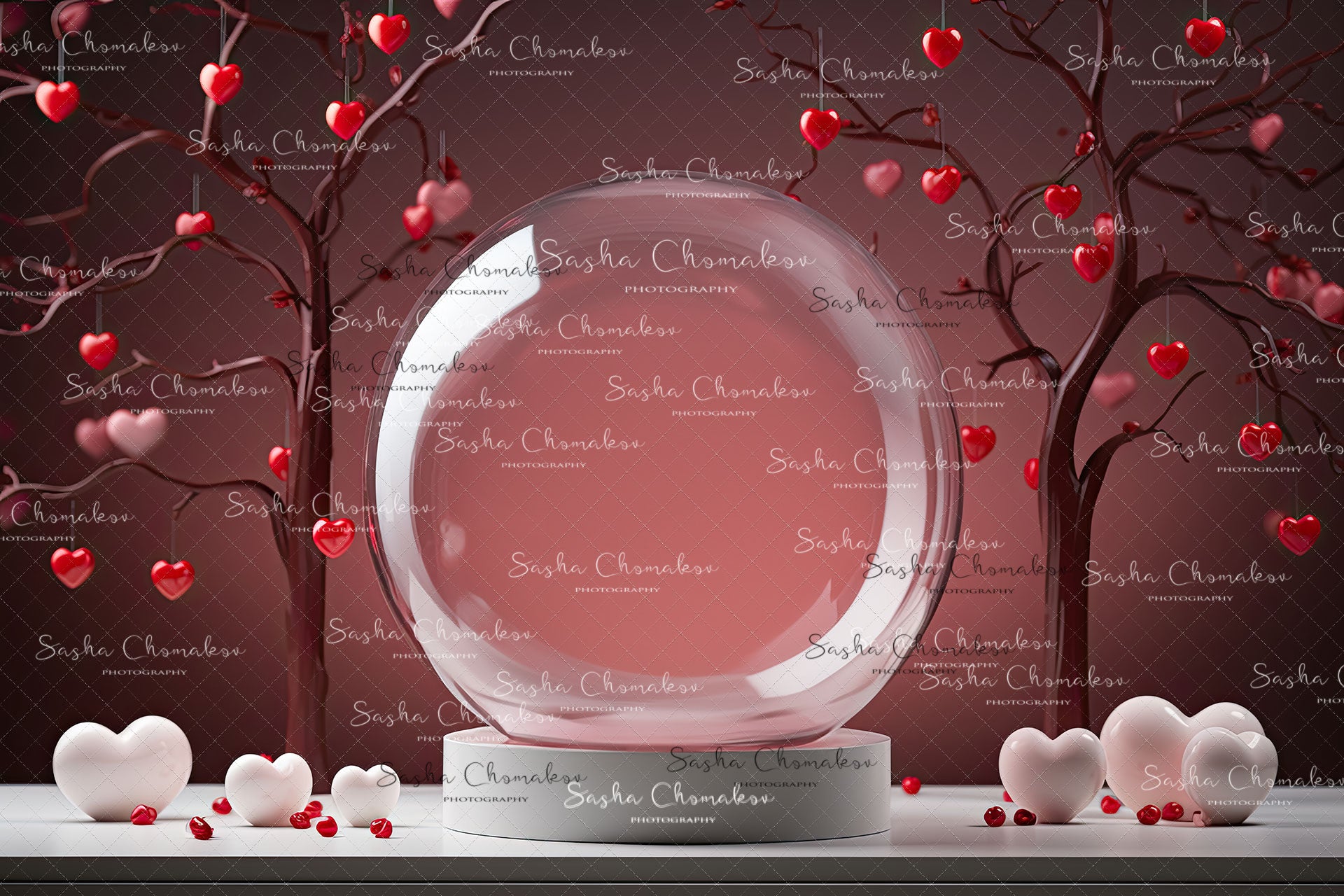 Digital backgrounds Ai generated V-day globe