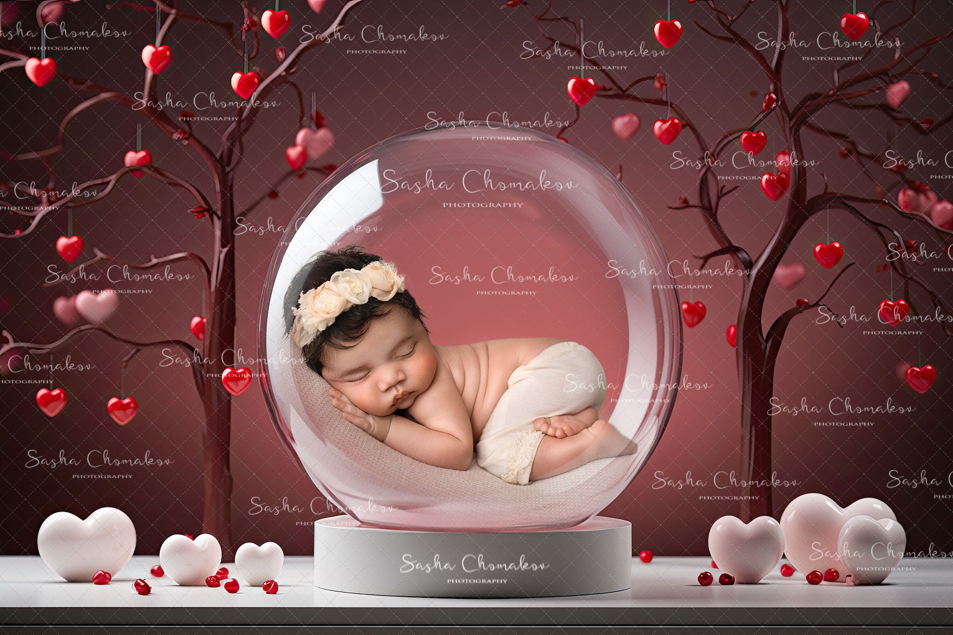 Digital backgrounds Ai generated V-day globe