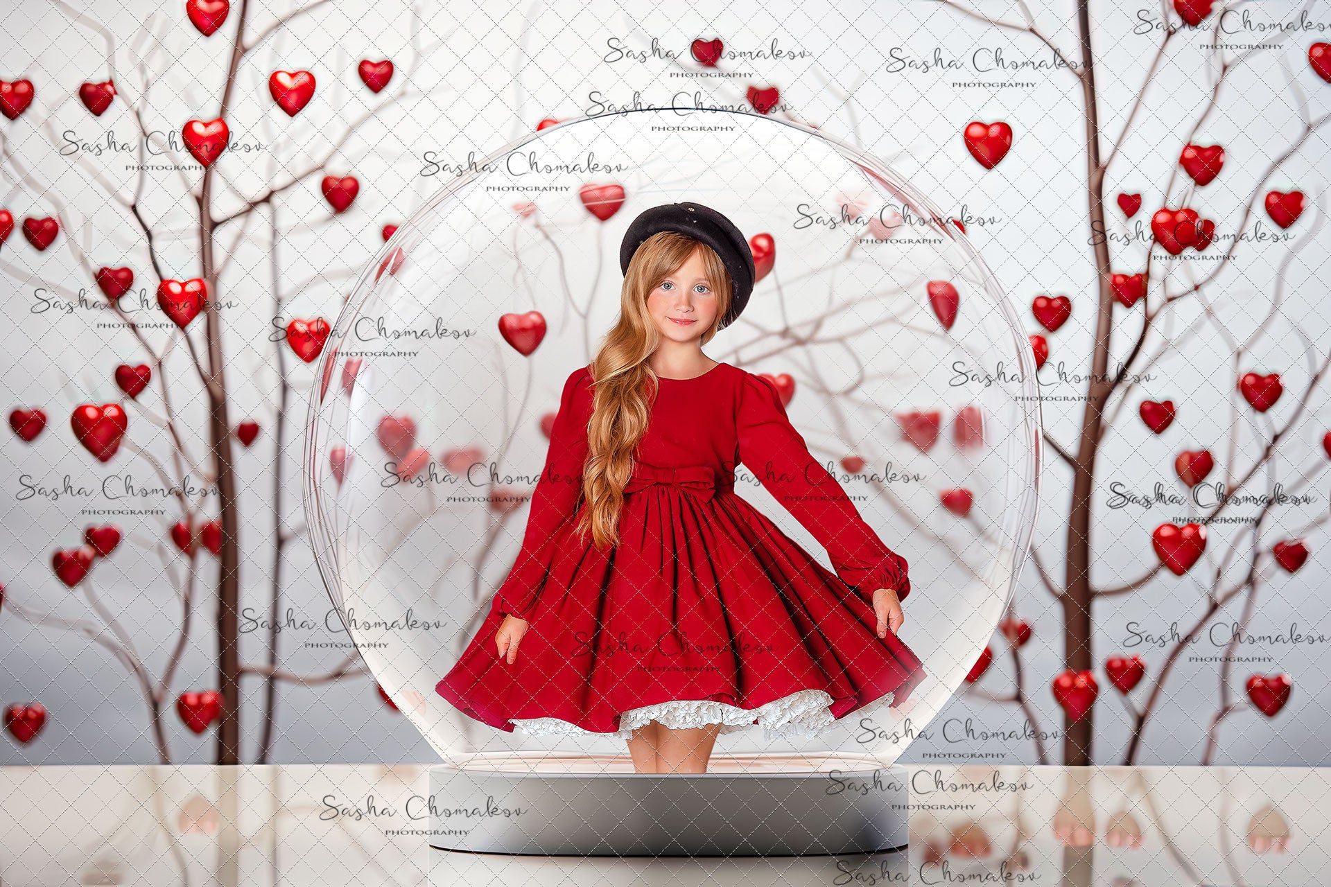 Digital backgrounds Ai generated V-day globe