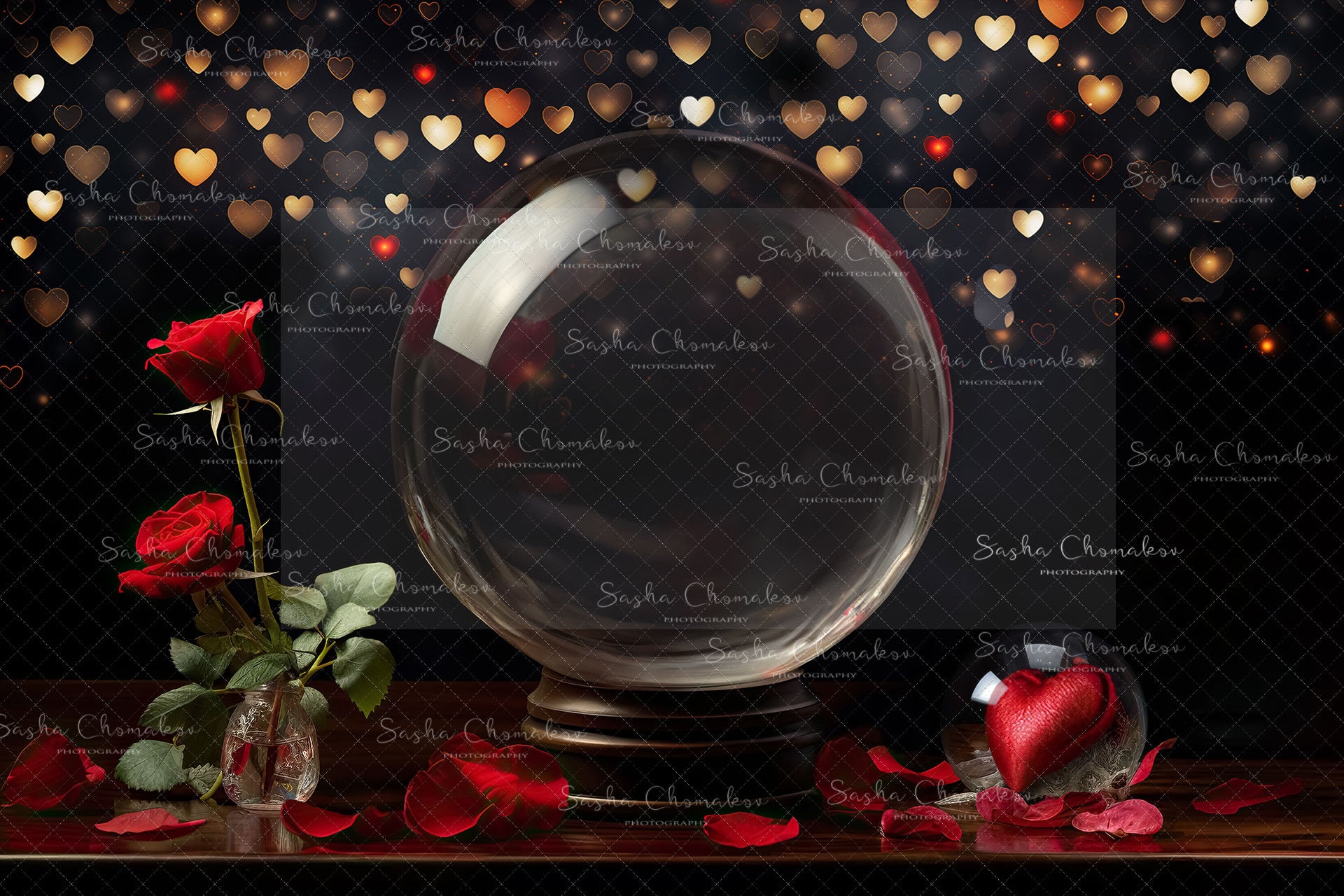 Digital backgrounds Ai generated V-day globe
