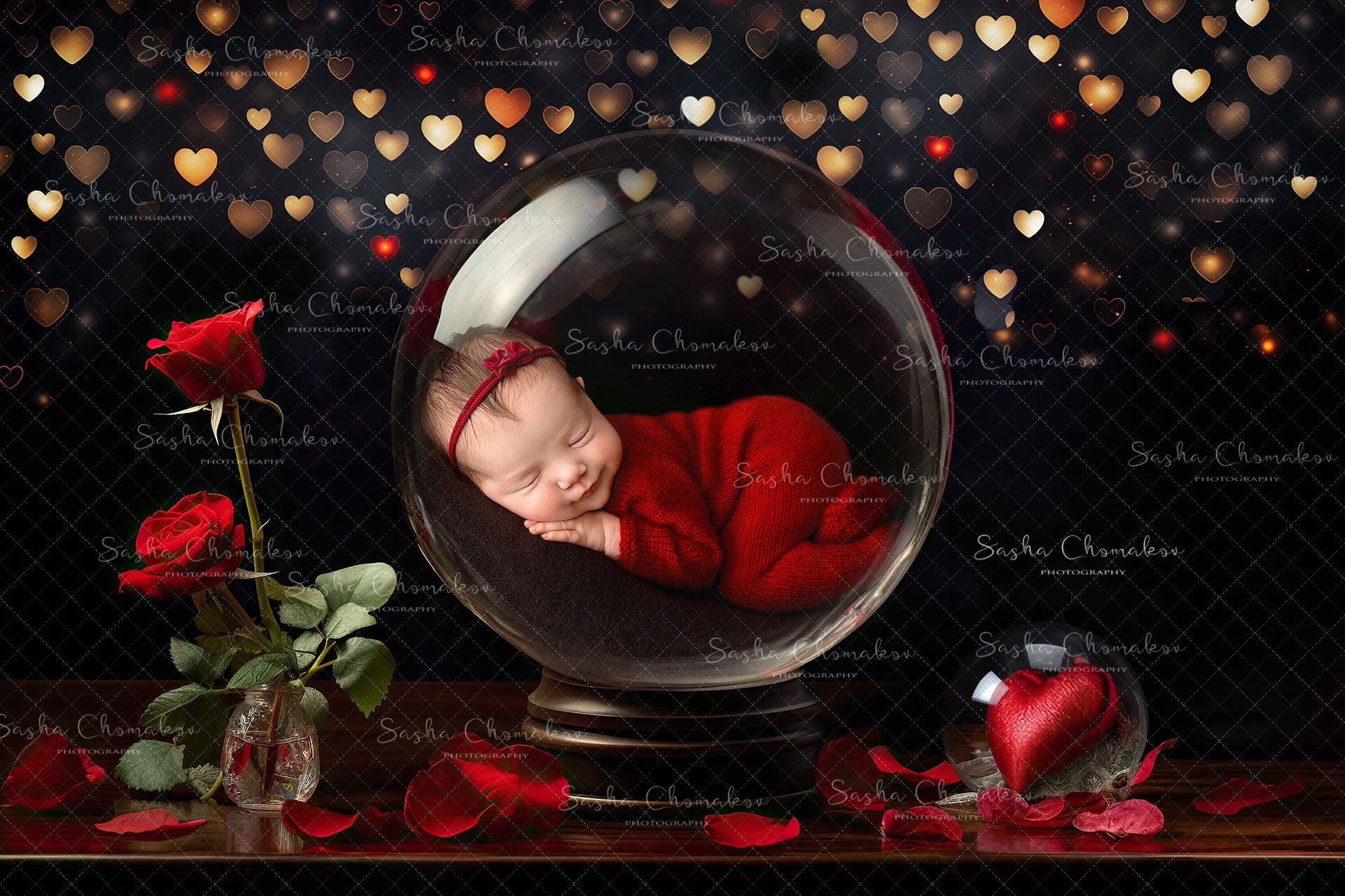 Digital backgrounds Ai generated V-day globe