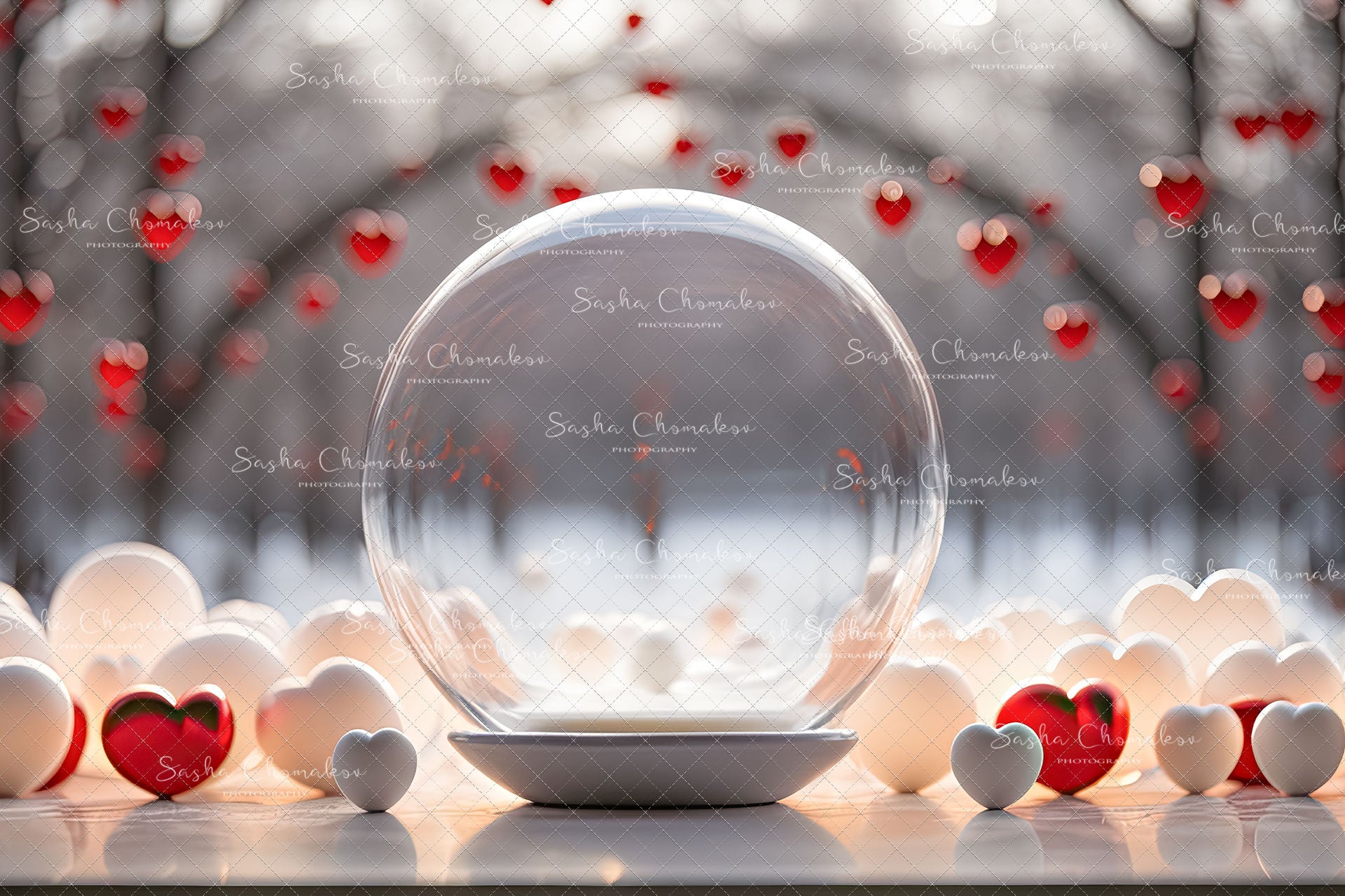 Digital backgrounds Ai generated V-day globe