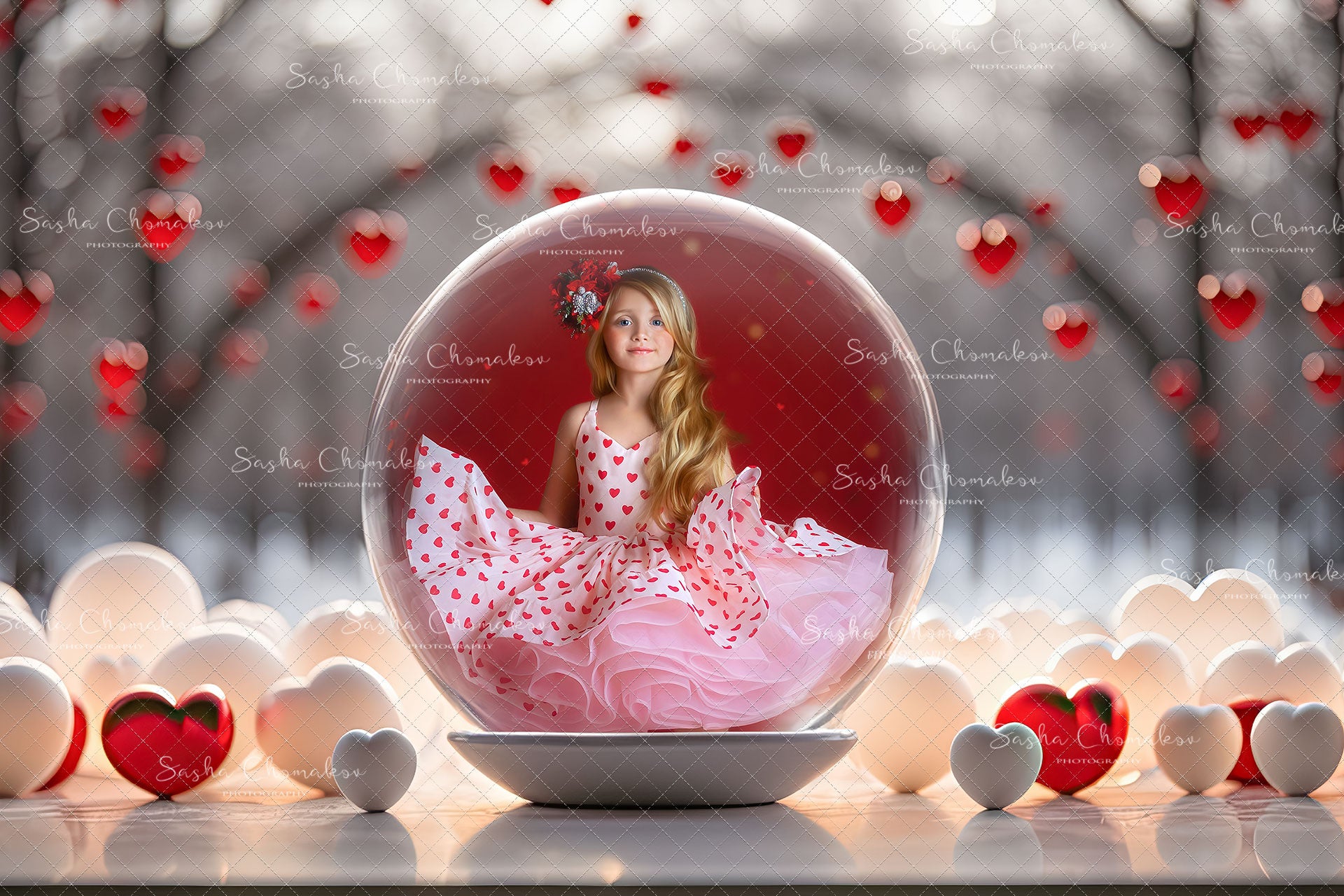 Digital backgrounds Ai generated V-day globe