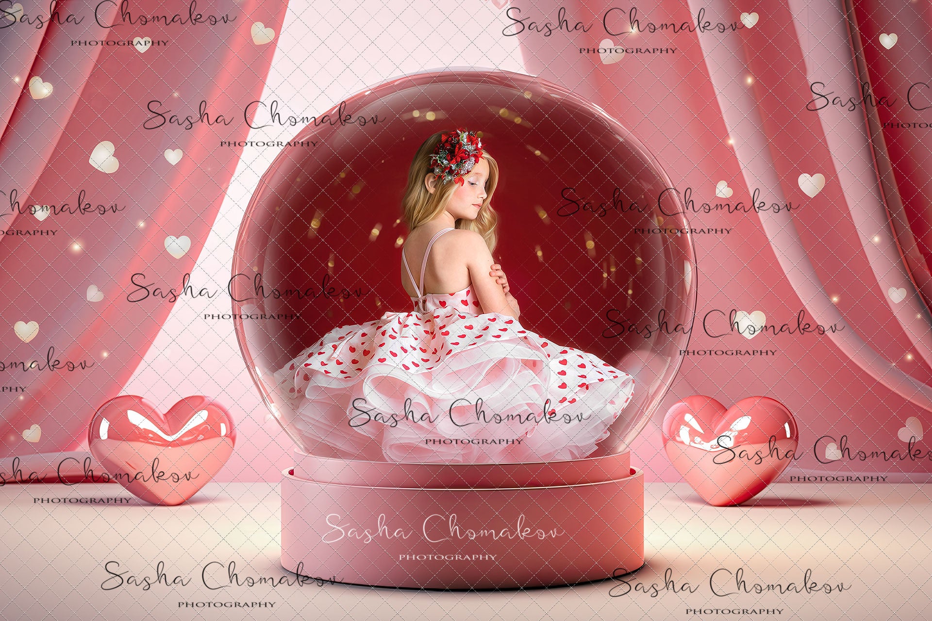 Digital backgrounds Ai generated V-day globe