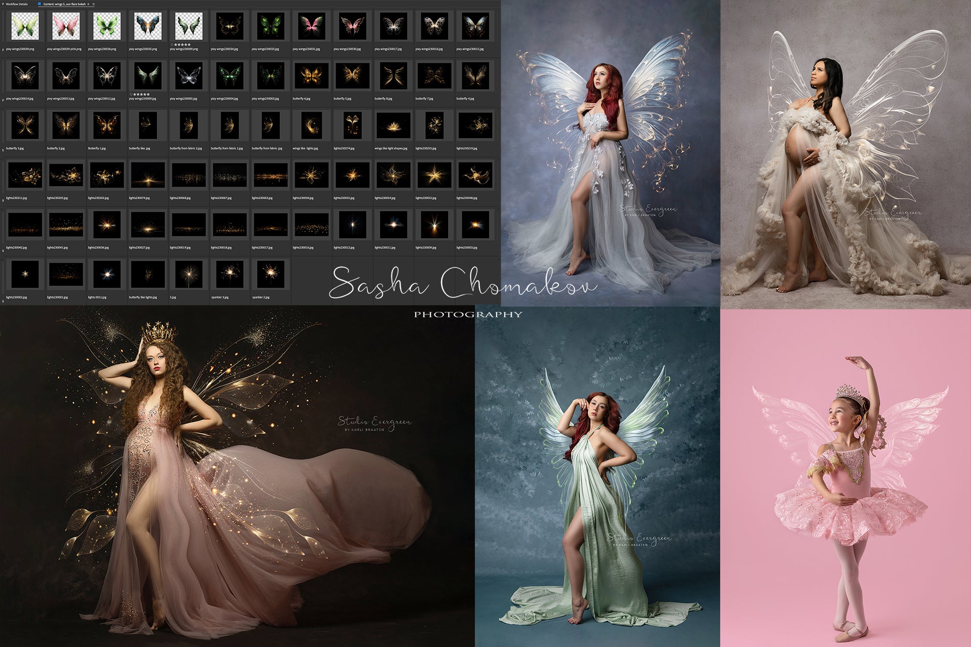 Fairy wings , sunflare , lights , sparklers Ai generated