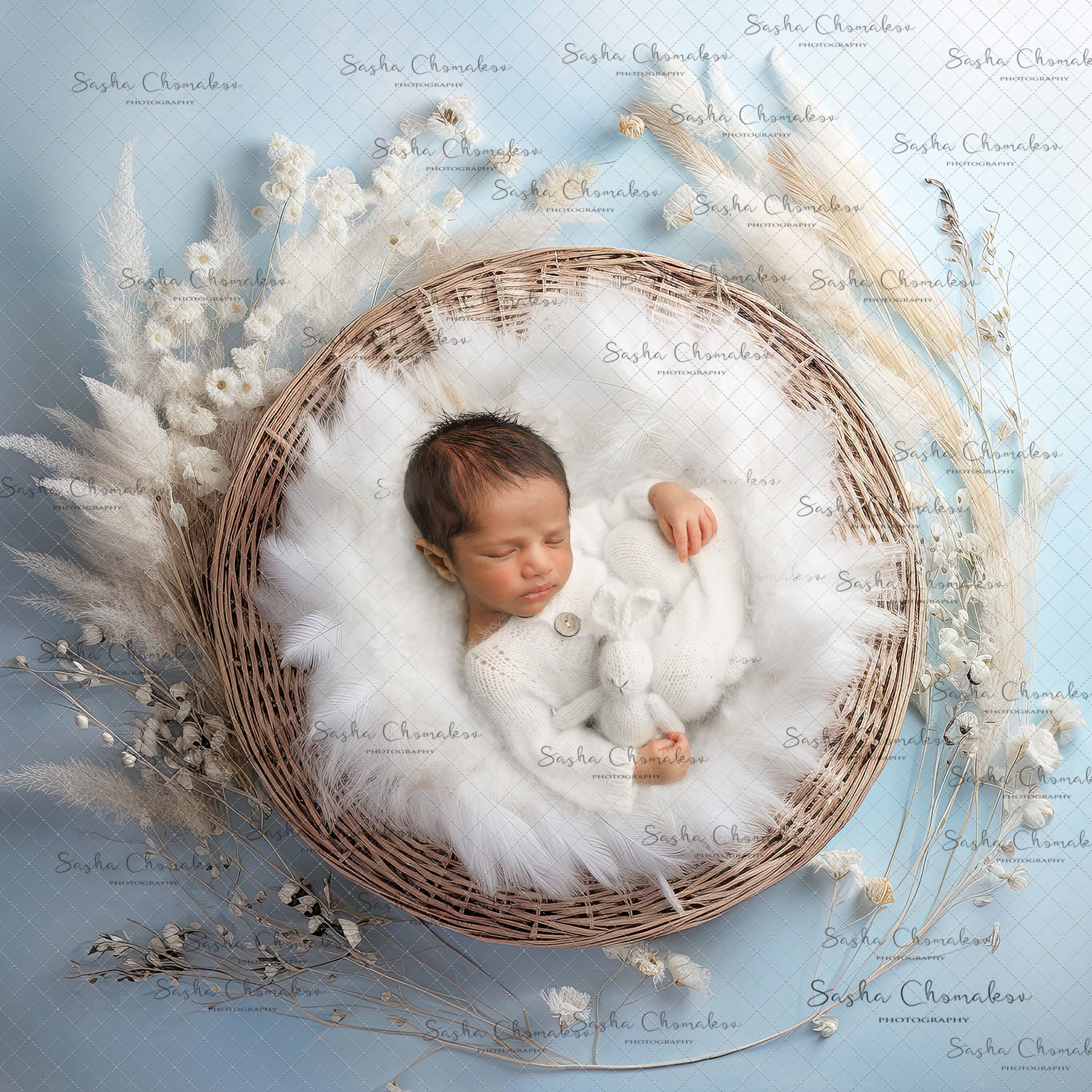 Digital Backdrops Ai generated blue for the boys