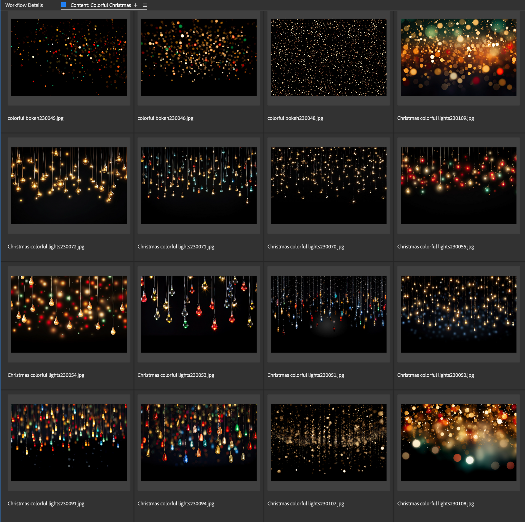 Christmas colorful bokeh lights overlays Ai generated