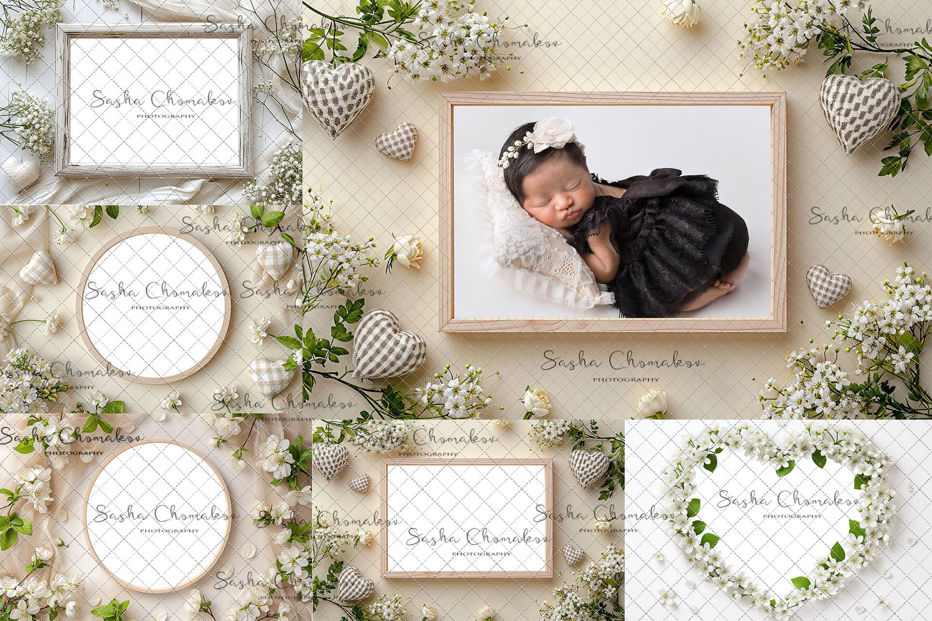 Digital backgrounds Ai generated V-day frames