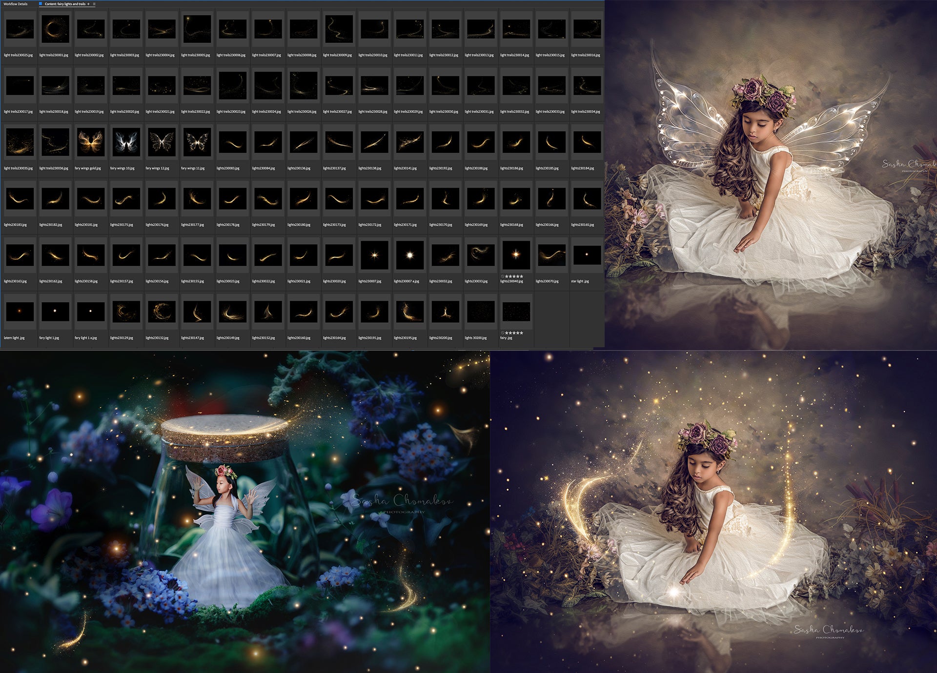 Fairy lights and trails and a few wings Ai generated bokeh