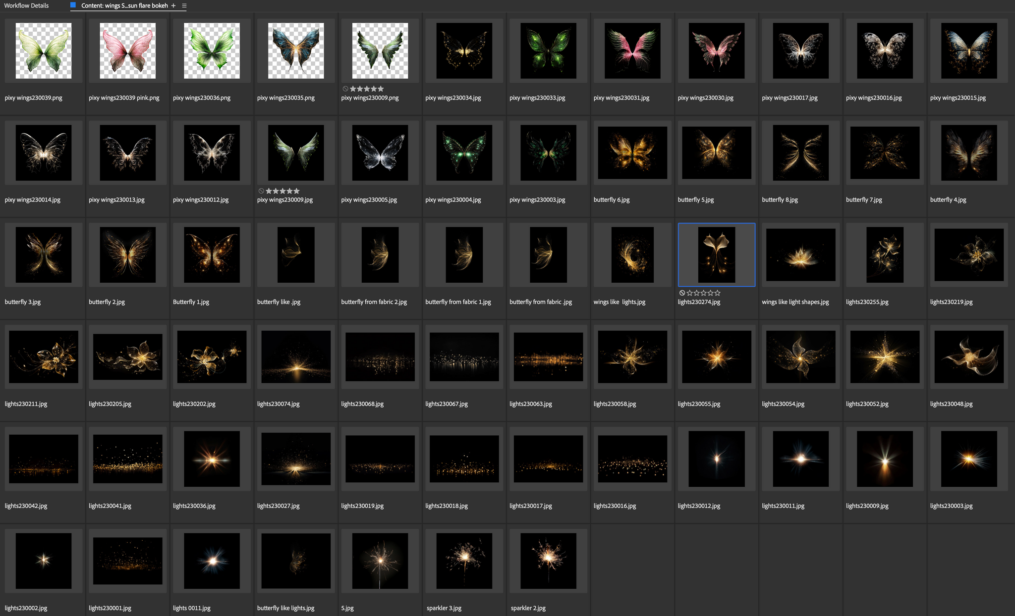 Fairy wings , sunflare , lights , sparklers Ai generated