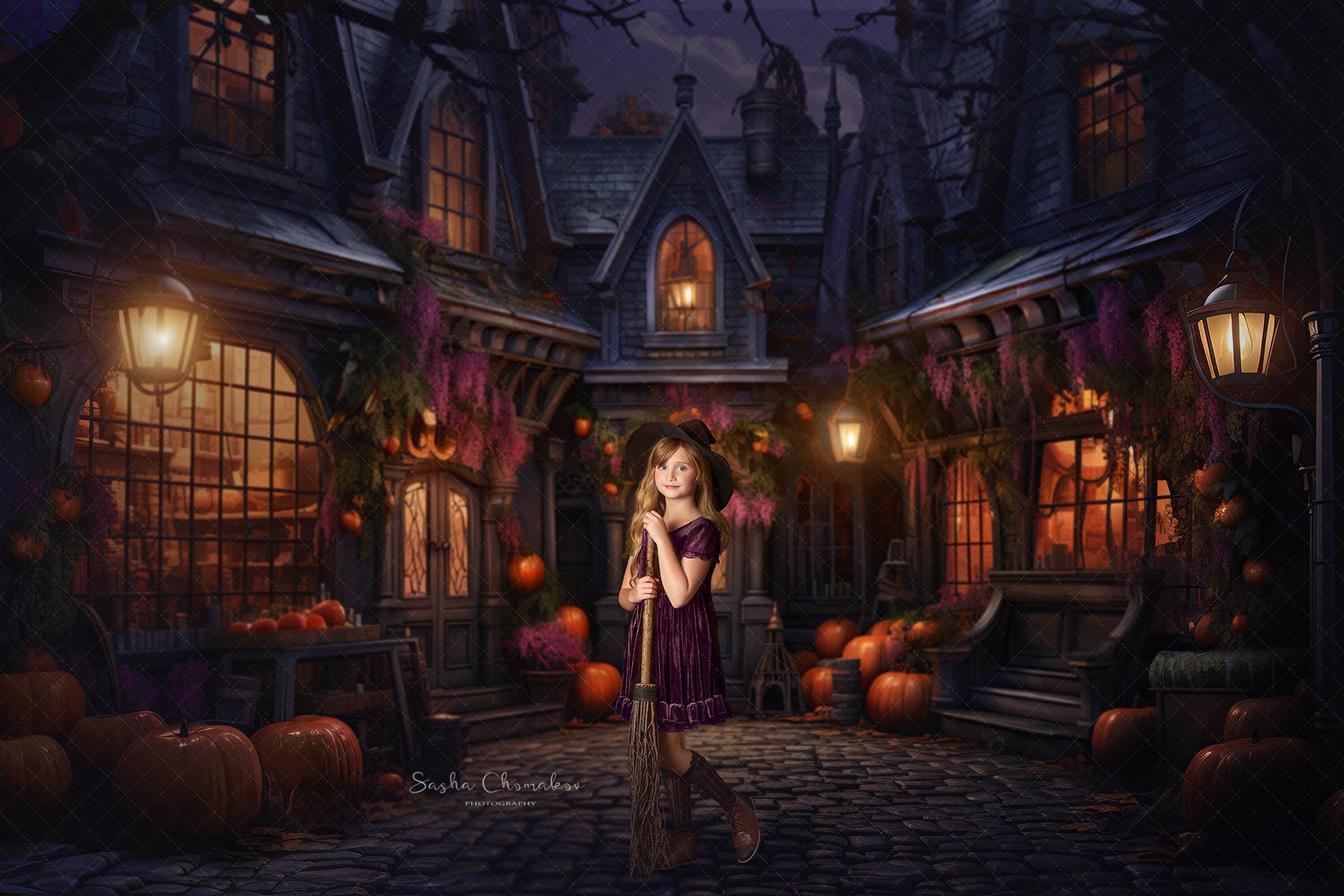 Digital backgrounds Ai generated painted , illustration Fall 23 dark witch