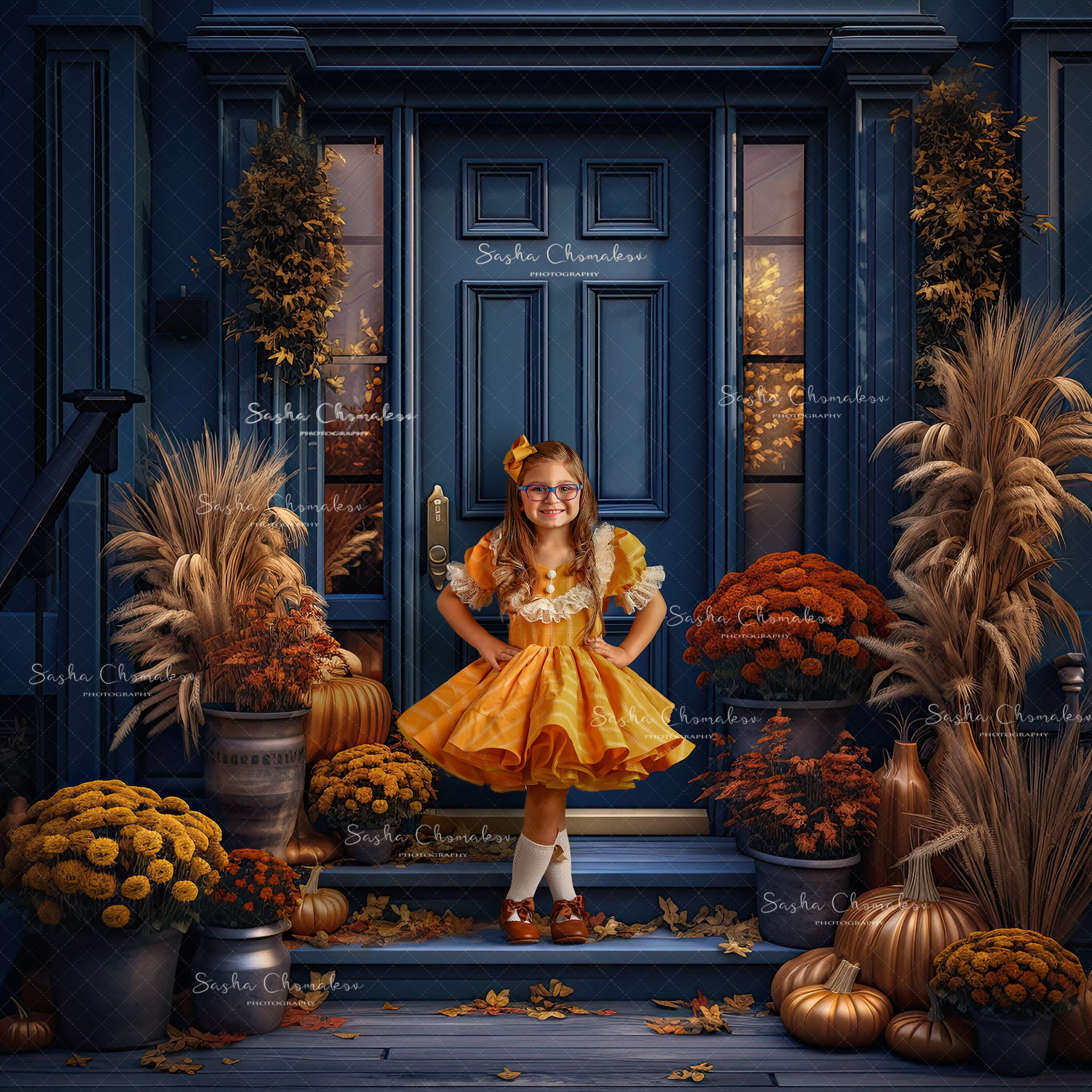 Digital backgrounds Ai generated front doors Fall 23