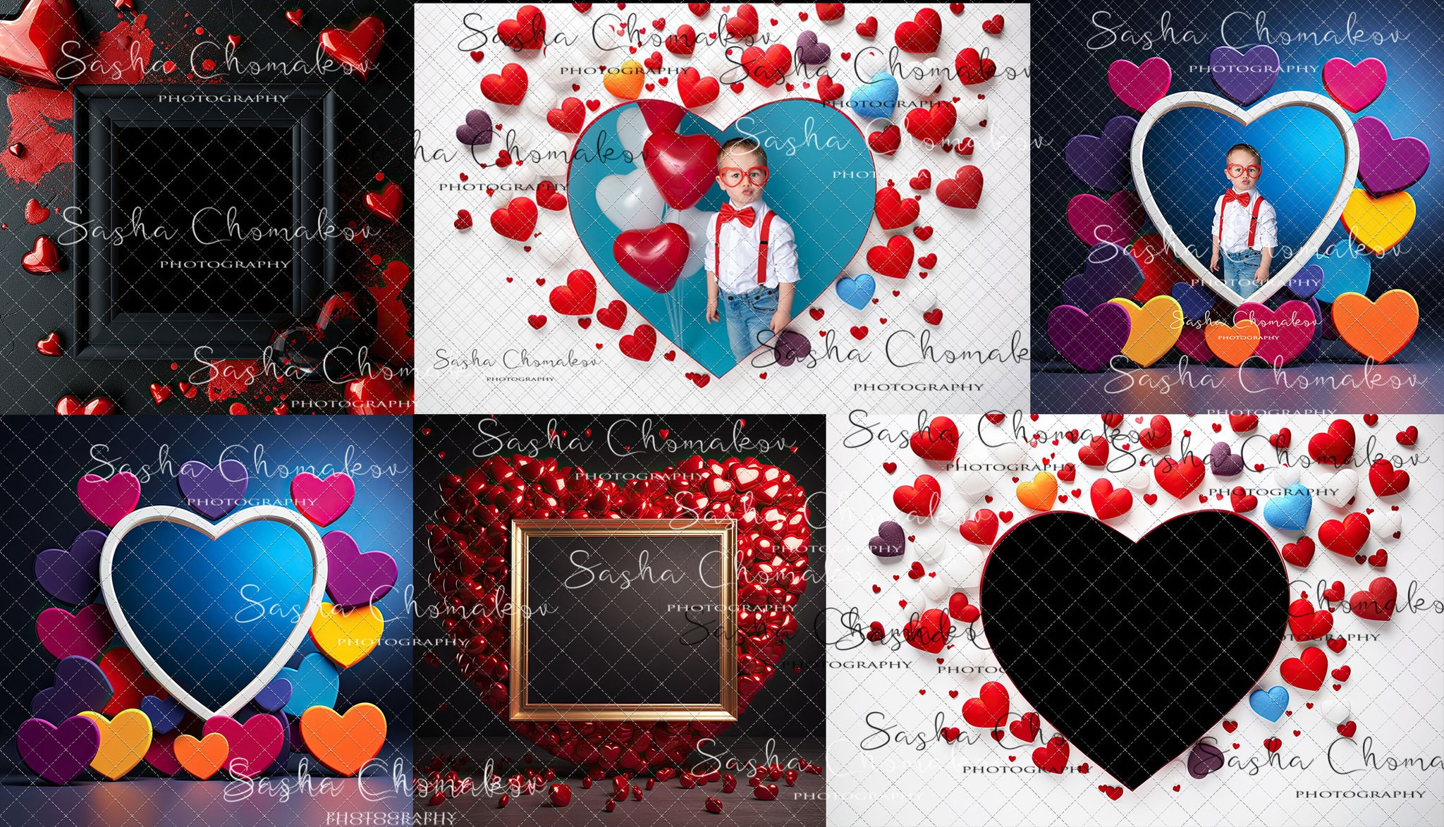 Digital backgrounds Ai generated V-day frames