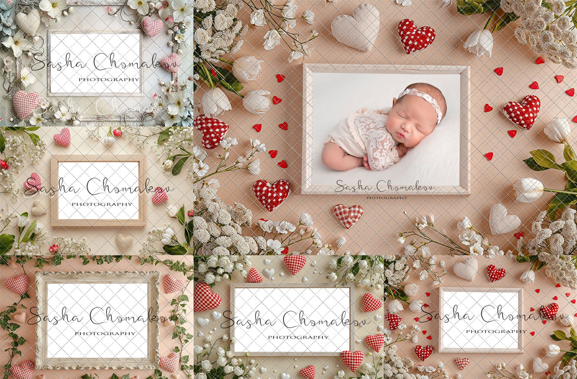 Digital backgrounds Ai generated V-day frames