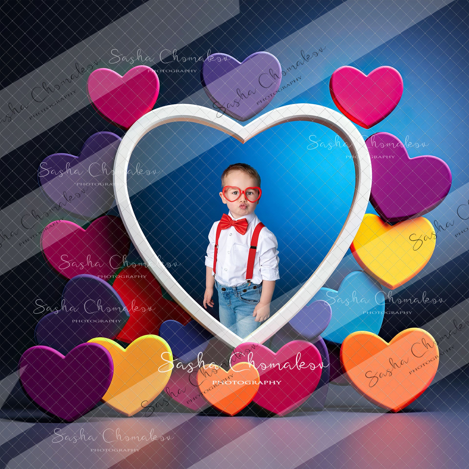 Digital backgrounds Ai generated V-day frames