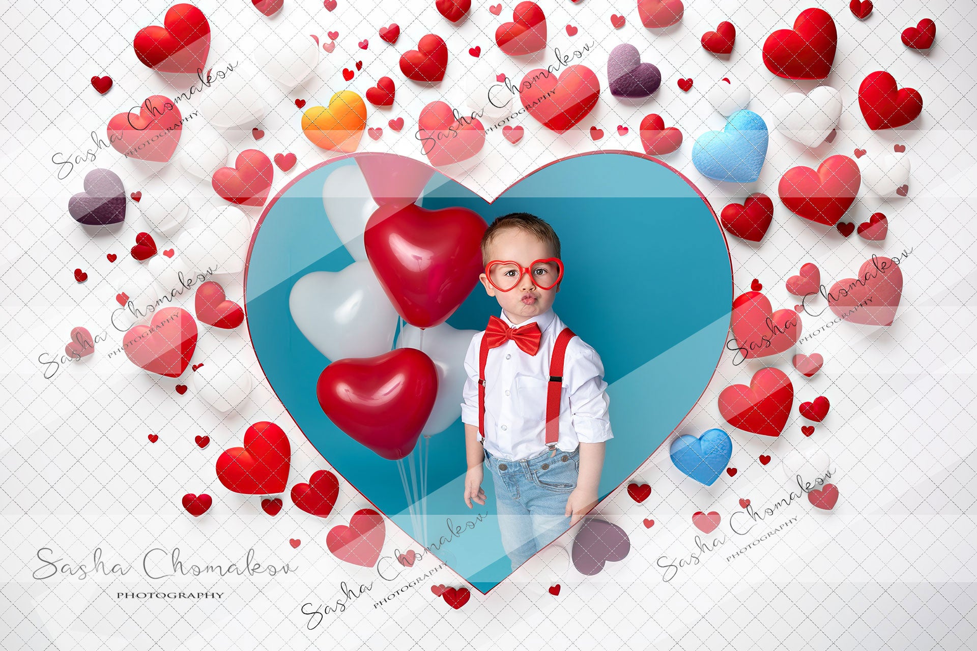 Digital backgrounds Ai generated V-day frames