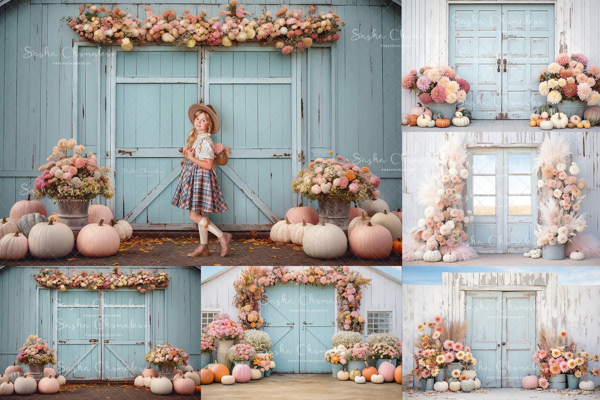 Digital backgrounds Ai generated pastel farm Fall 23