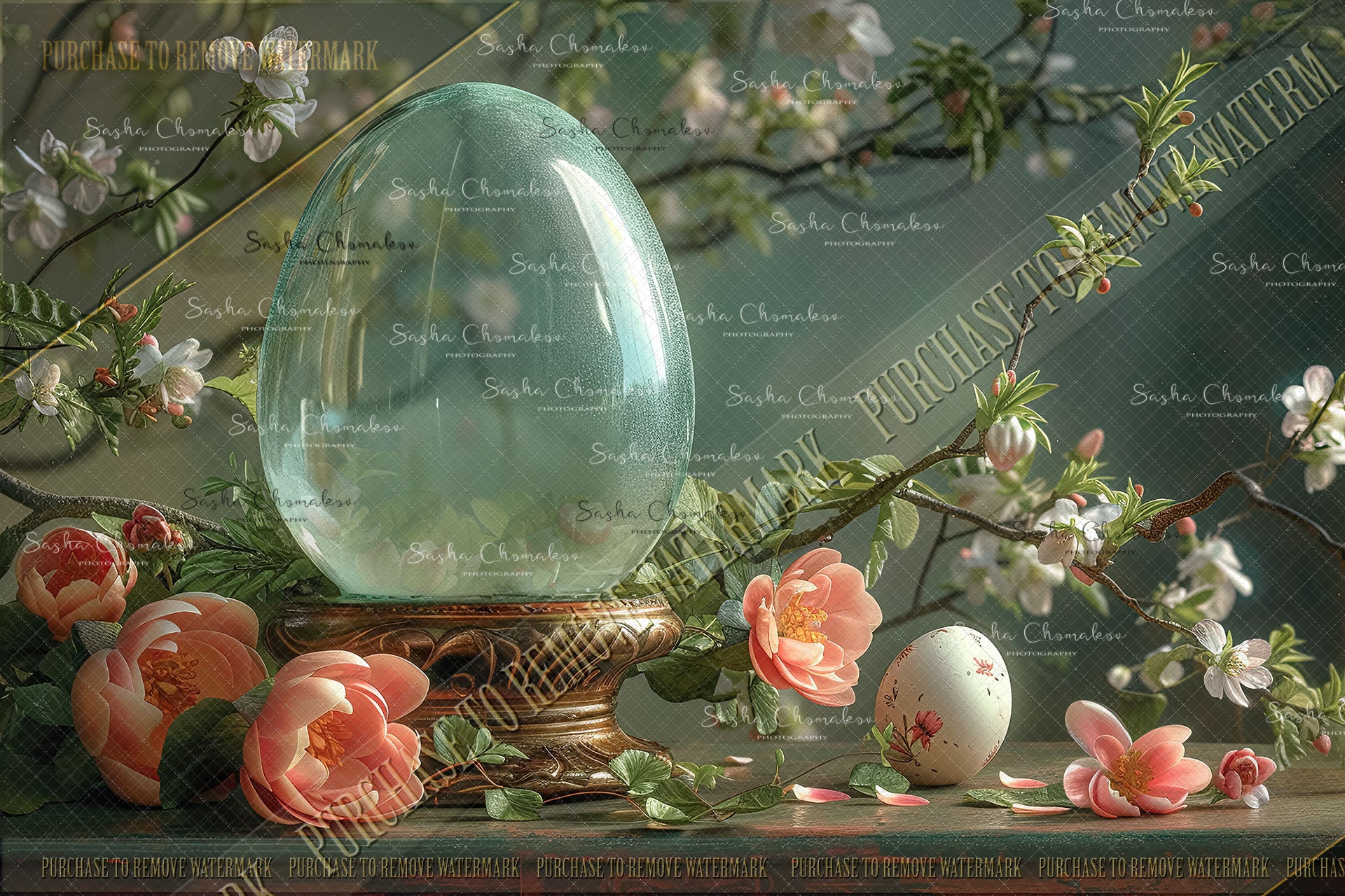 Digital backgrounds Easter egg globe Ai generated