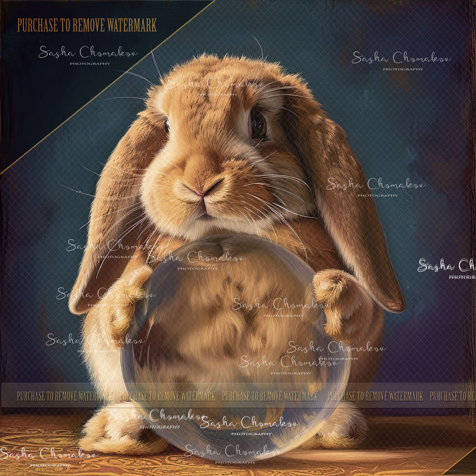 Digital backgrounds bunny globe Ai generated