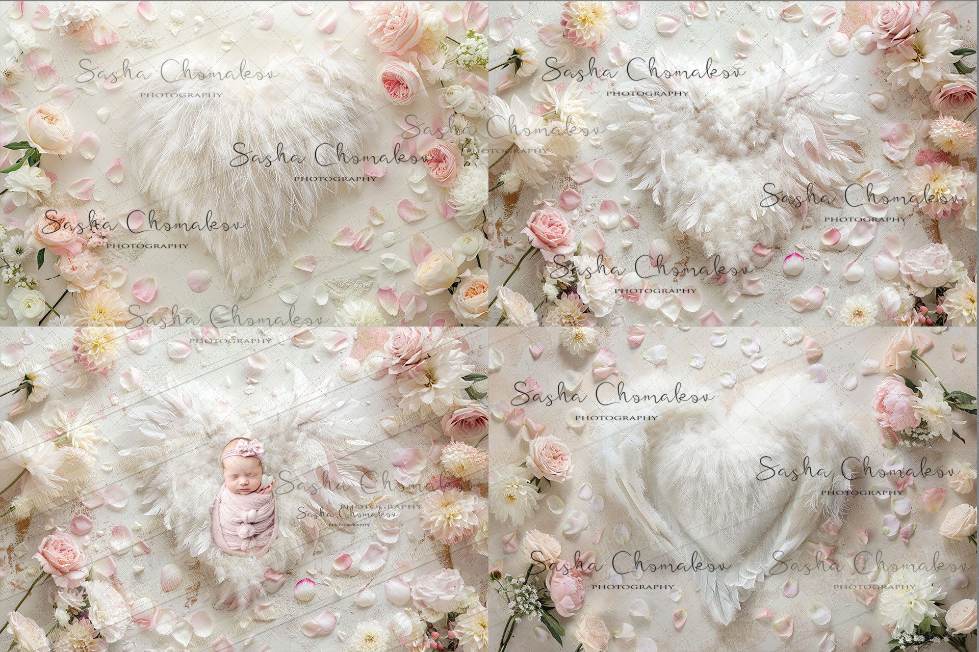 Digital background Ai generated heart wings