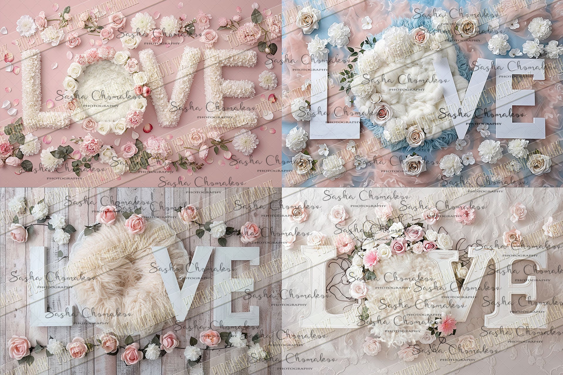 Digital background Ai generated LOVE