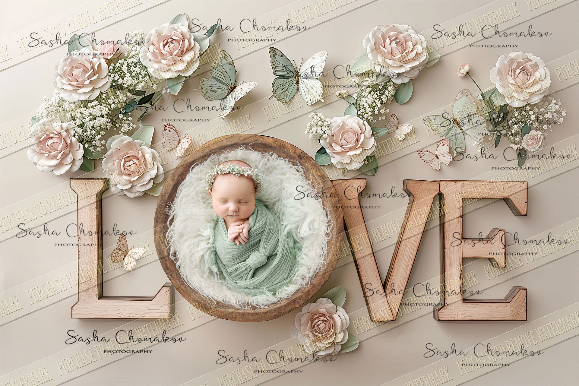 Digital background Ai generated LOVE