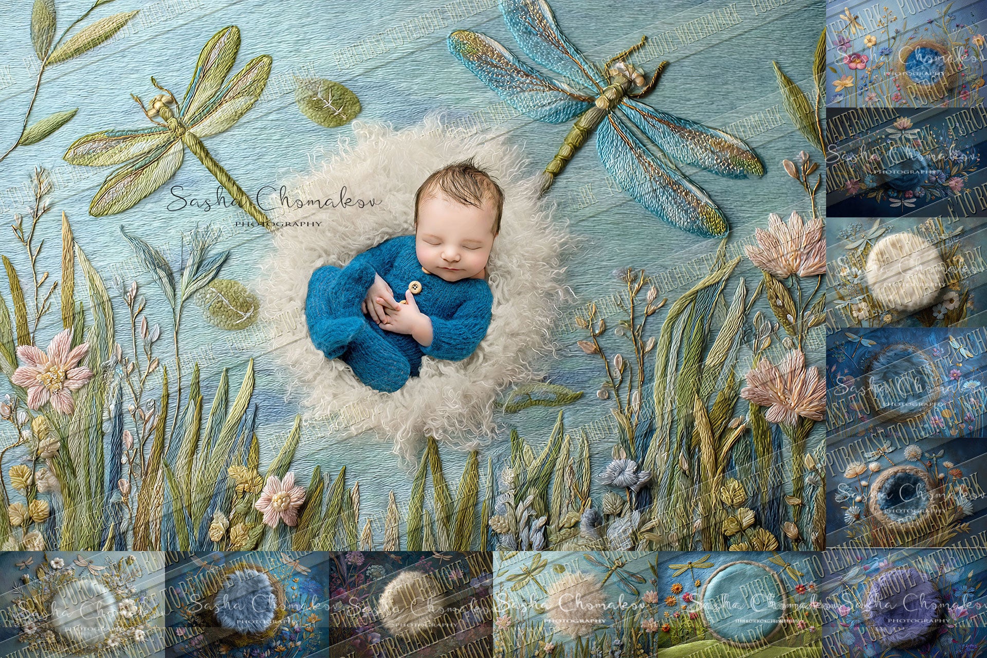 12 Digital backgrounds Ai generated dragonflies