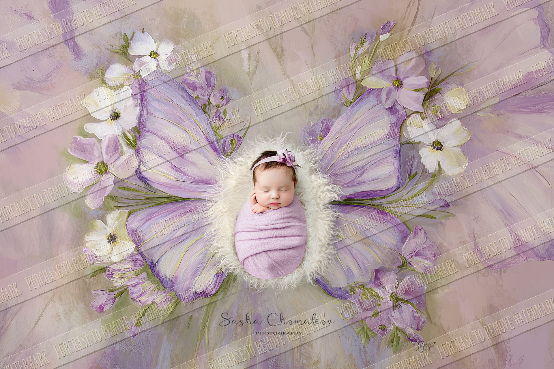 12 Digital backgrounds Ai generated painted butterflies
