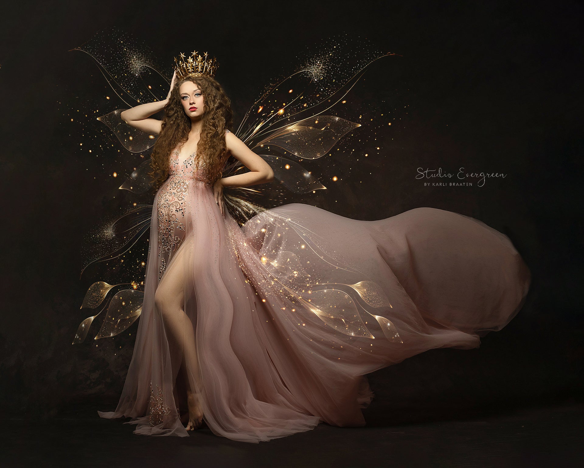 Fairy wings , sunflare , lights , sparklers Ai generated