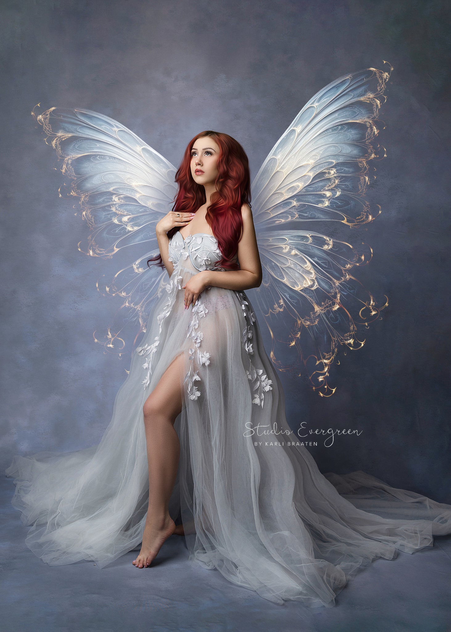 Fairy wings , sunflare , lights , sparklers Ai generated