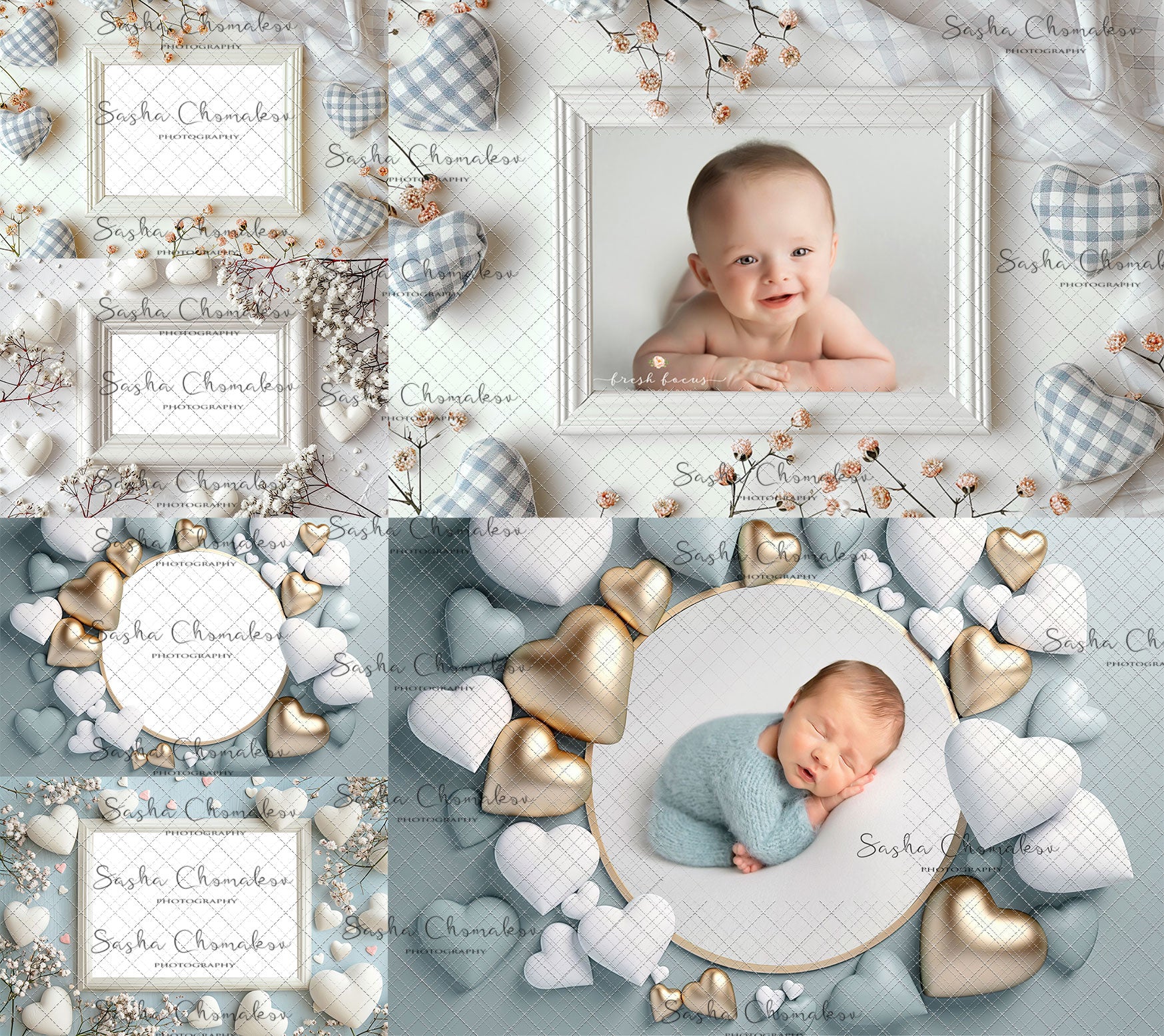 Digital backgrounds Ai generated V-day frames