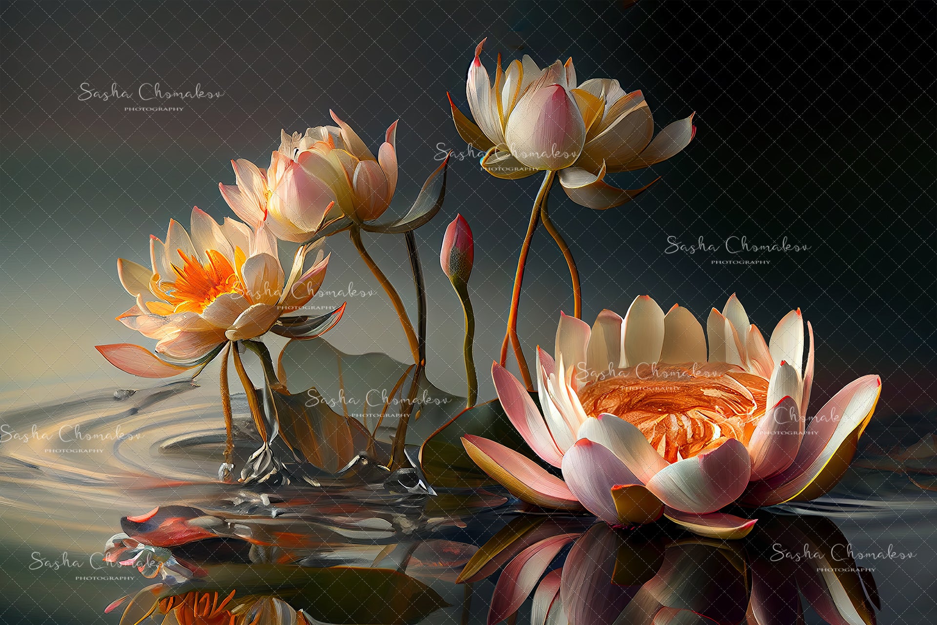 Digital Backdrop Ai generated and hand painting