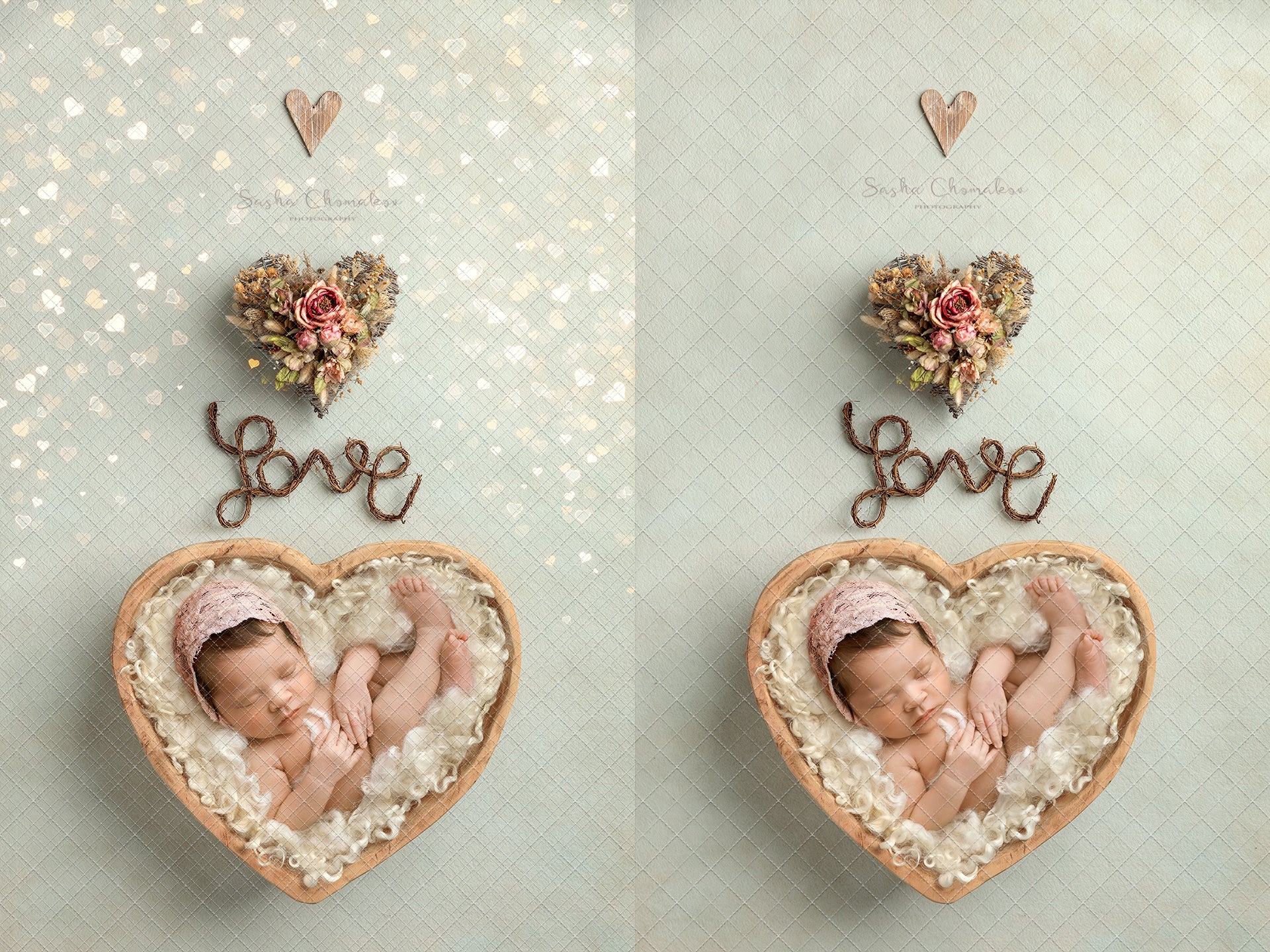 Hearts lights and bokeh