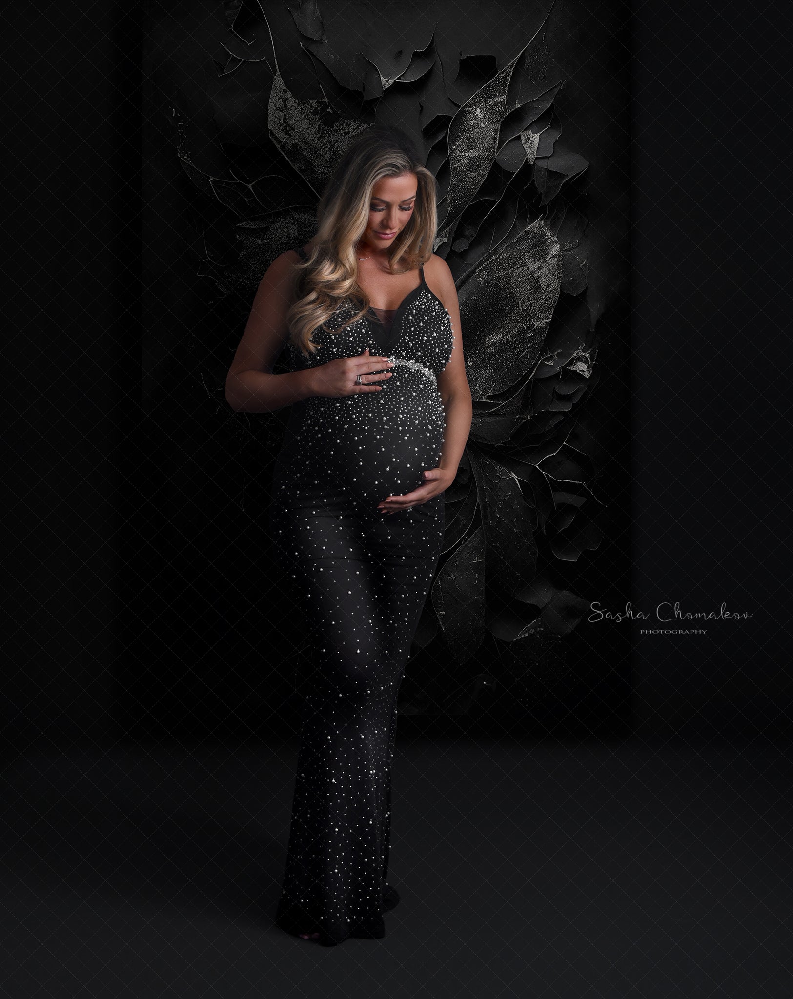 Backdrops dark textures black and gold Ai generated